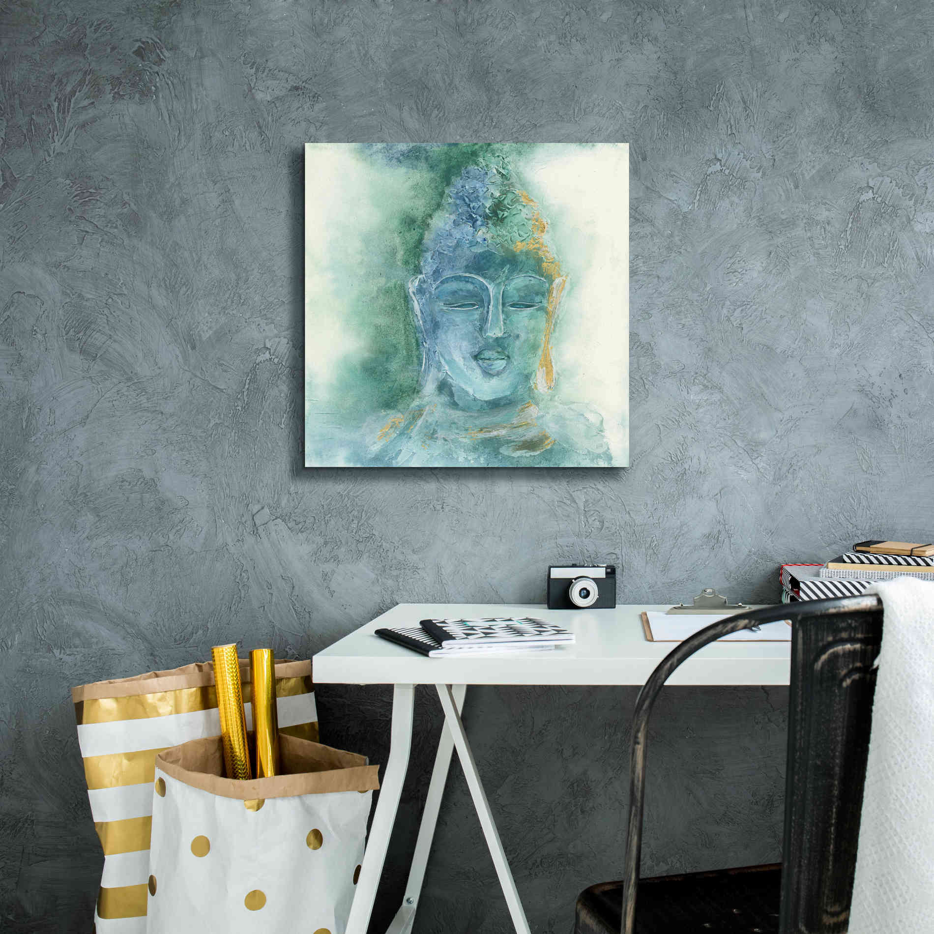 'Gilded Buddha II' by Chris Paschke, Giclee Canvas Wall Art,18 x 18