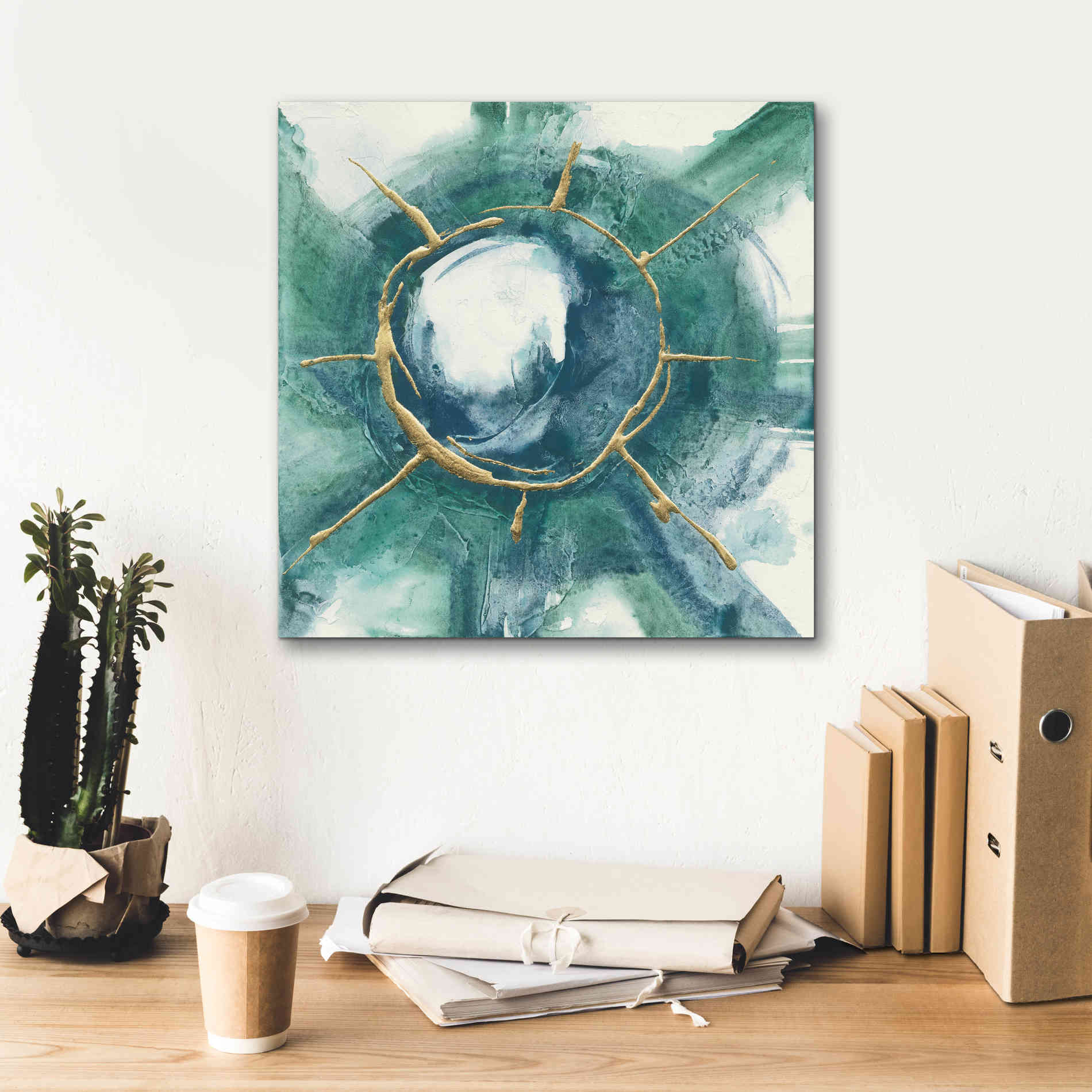 'Dharma Wheel II' by Chris Paschke, Giclee Canvas Wall Art,18 x 18