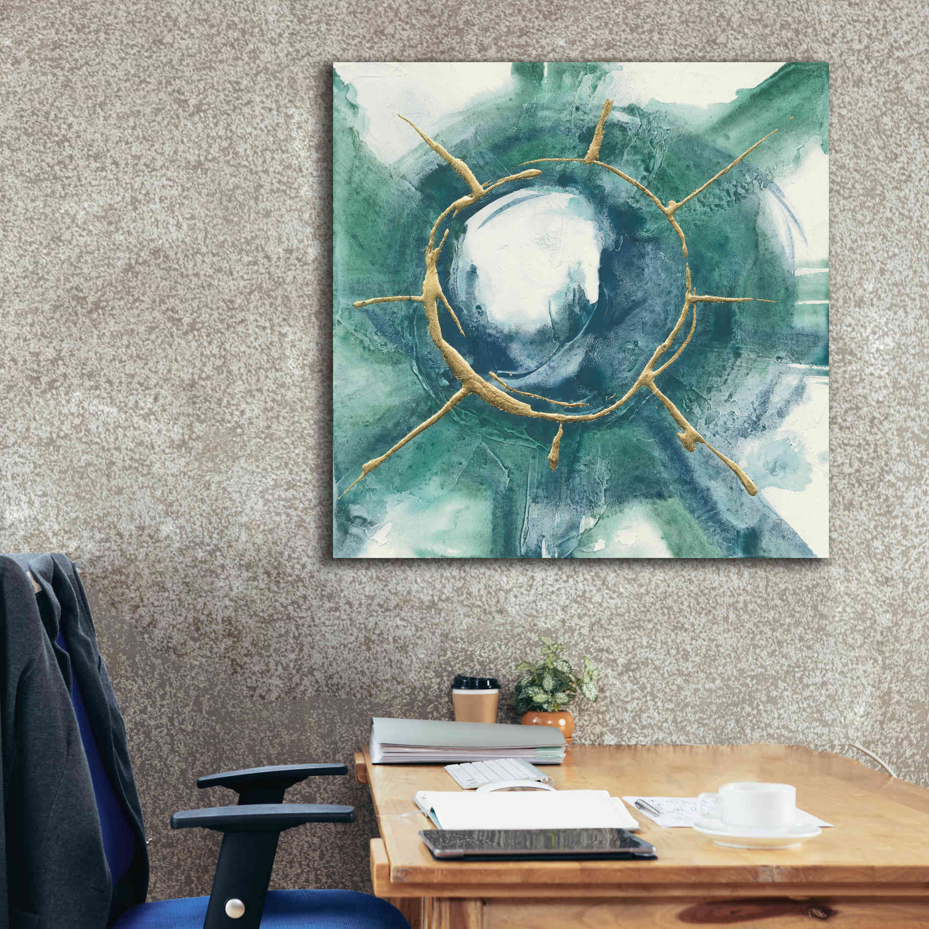 'Dharma Wheel II' by Chris Paschke, Giclee Canvas Wall Art,37 x 37