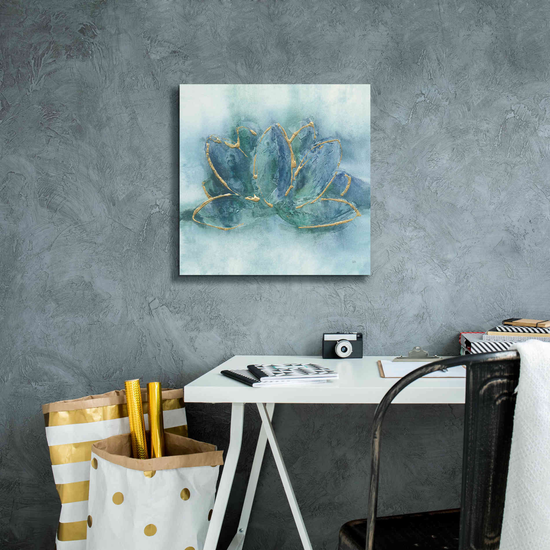 'Buddha Lotus' by Chris Paschke, Giclee Canvas Wall Art,18 x 18