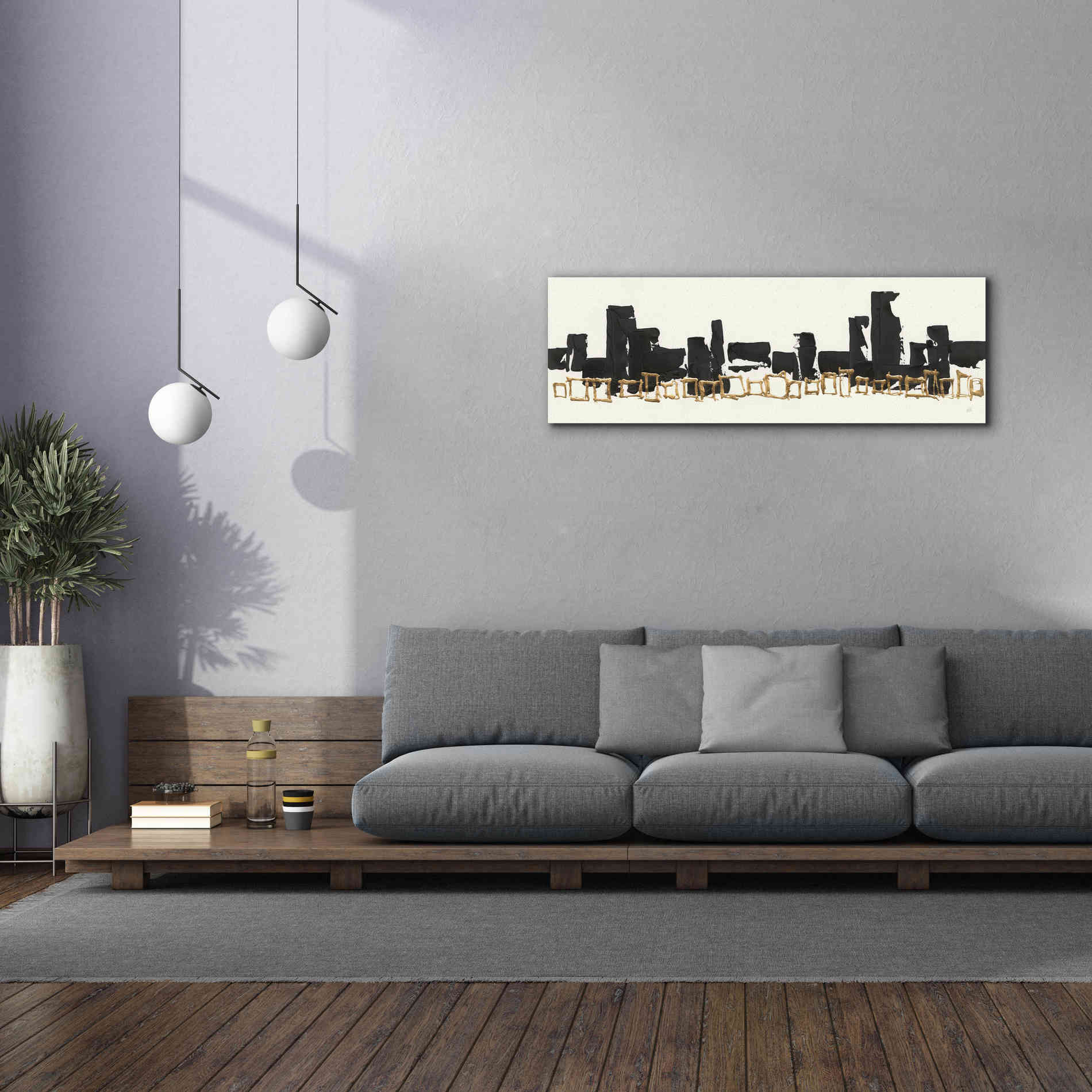'Gilded Boxes I' by Chris Paschke, Giclee Canvas Wall Art,60 x 20