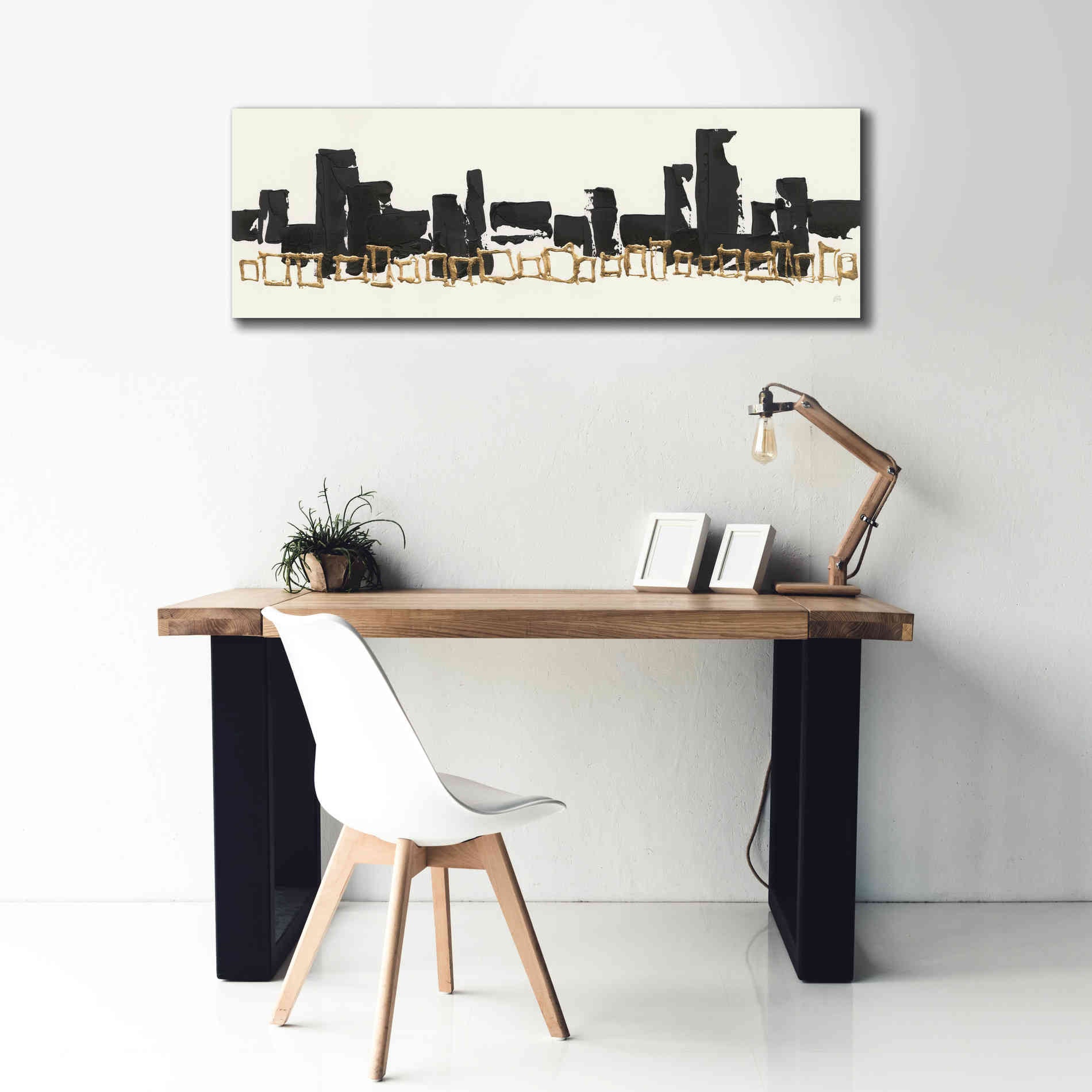 'Gilded Boxes I' by Chris Paschke, Giclee Canvas Wall Art,60 x 20