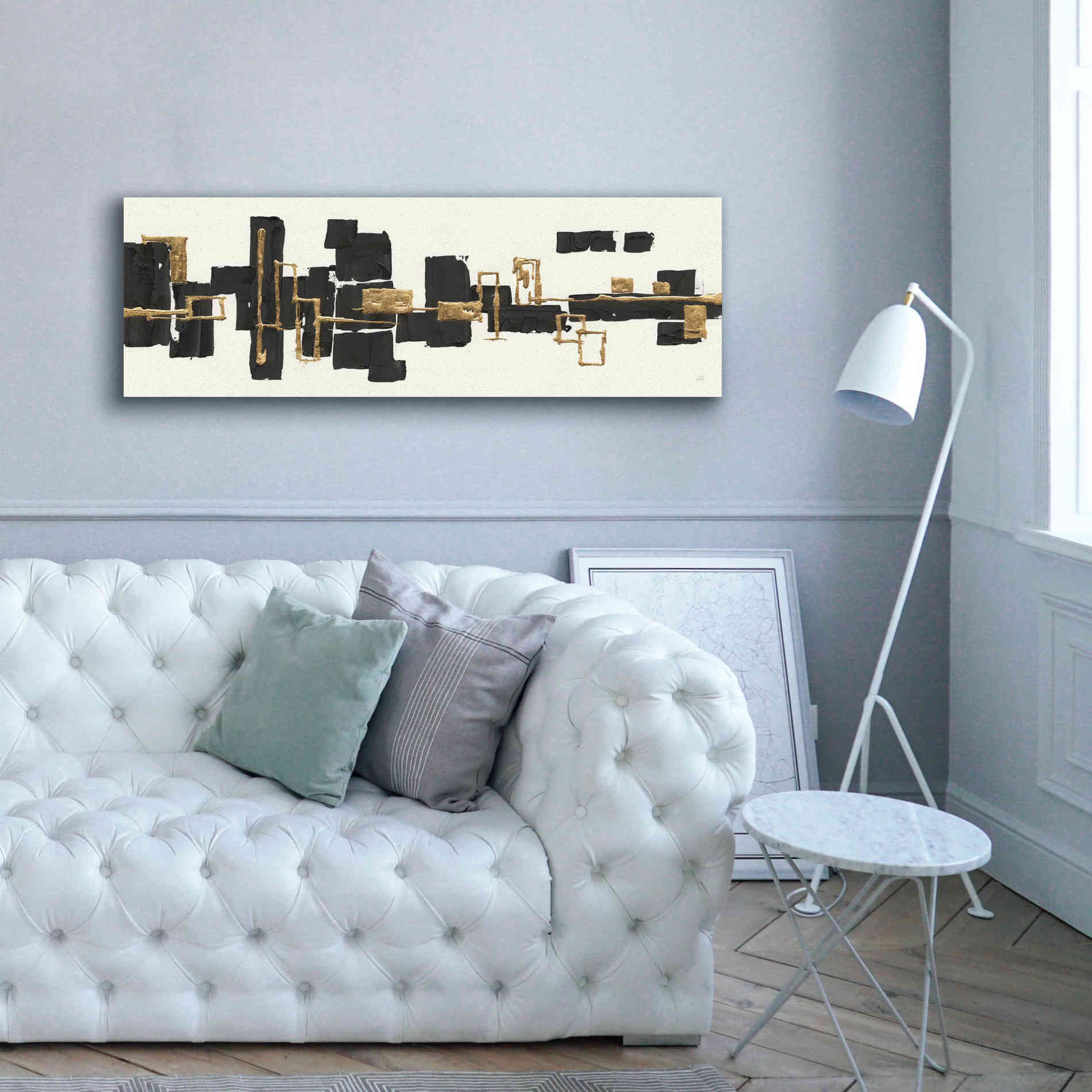 'Gilded Boxes III' by Chris Paschke, Giclee Canvas Wall Art,60 x 20