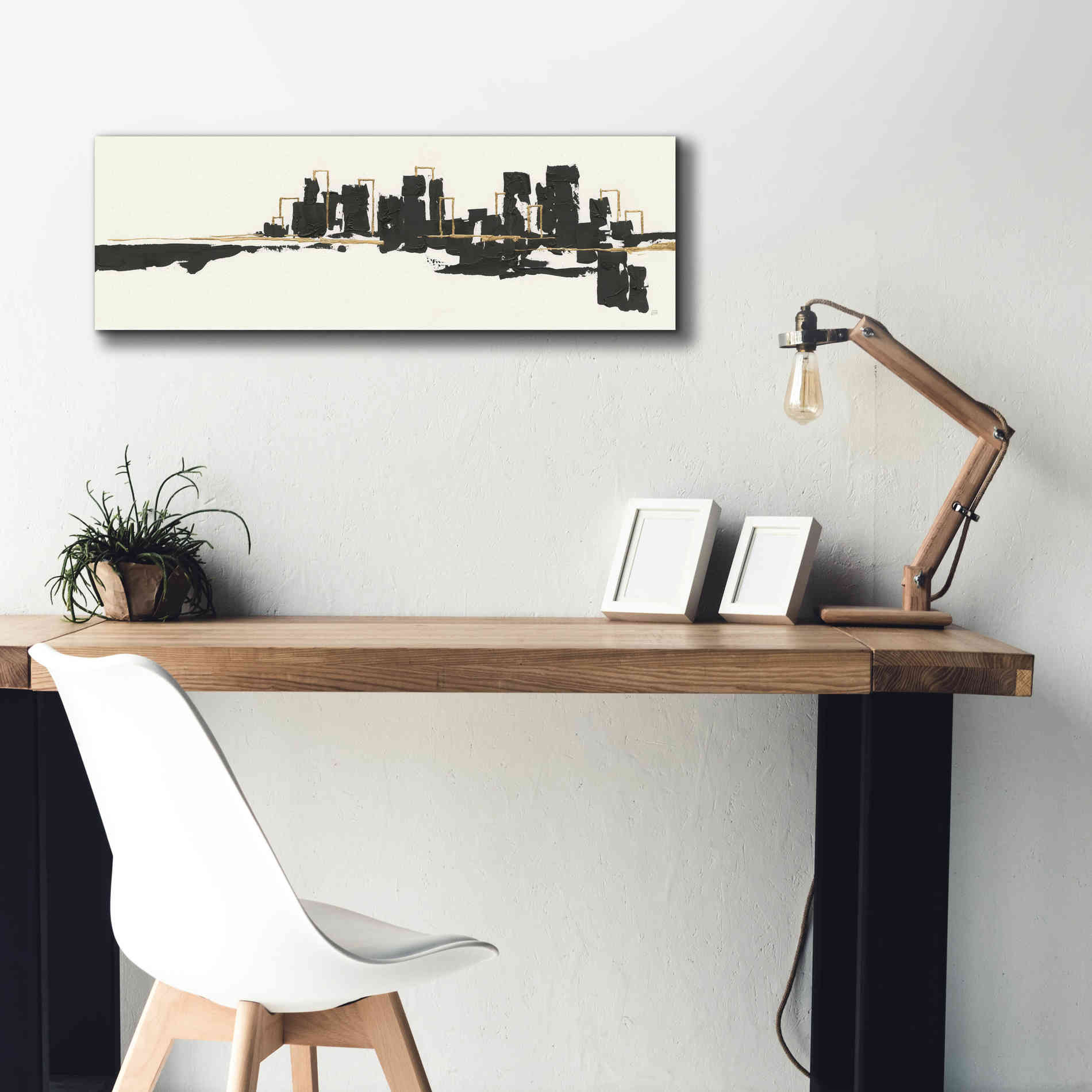 'Gilded City I' by Chris Paschke, Giclee Canvas Wall Art,36 x 12