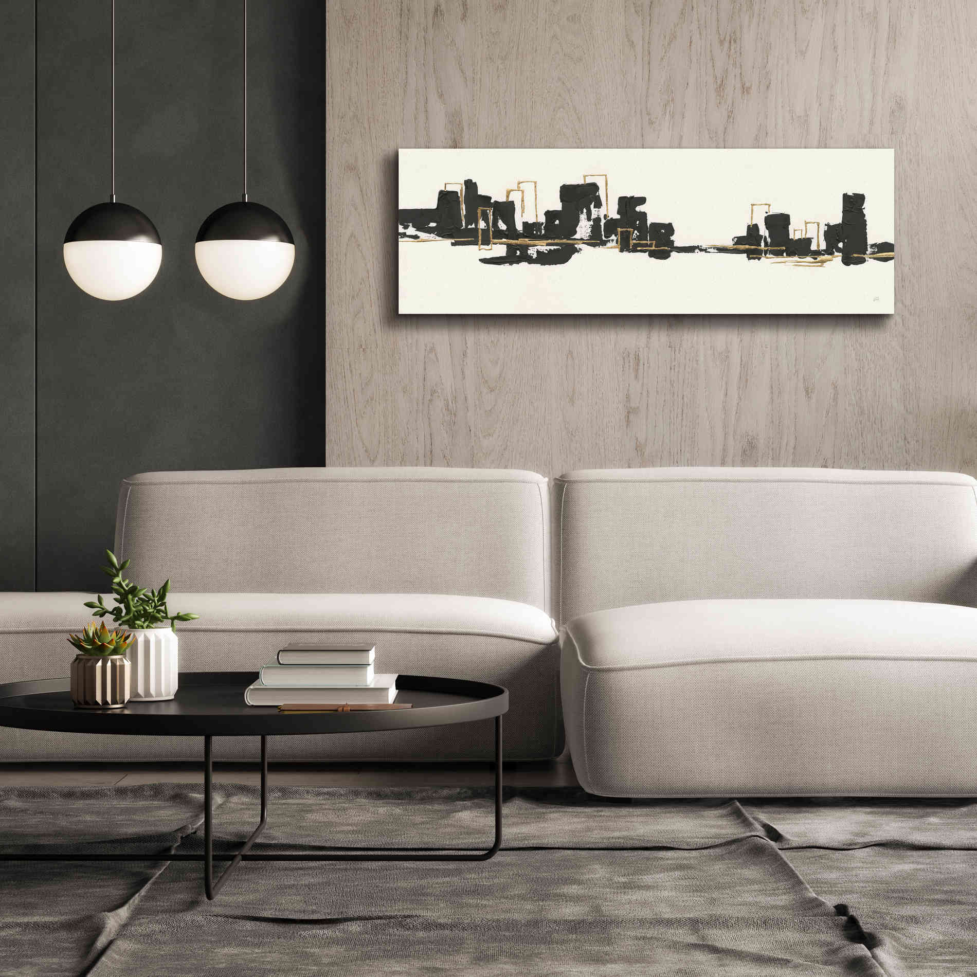 'Gilded City II' by Chris Paschke, Giclee Canvas Wall Art,60 x 20
