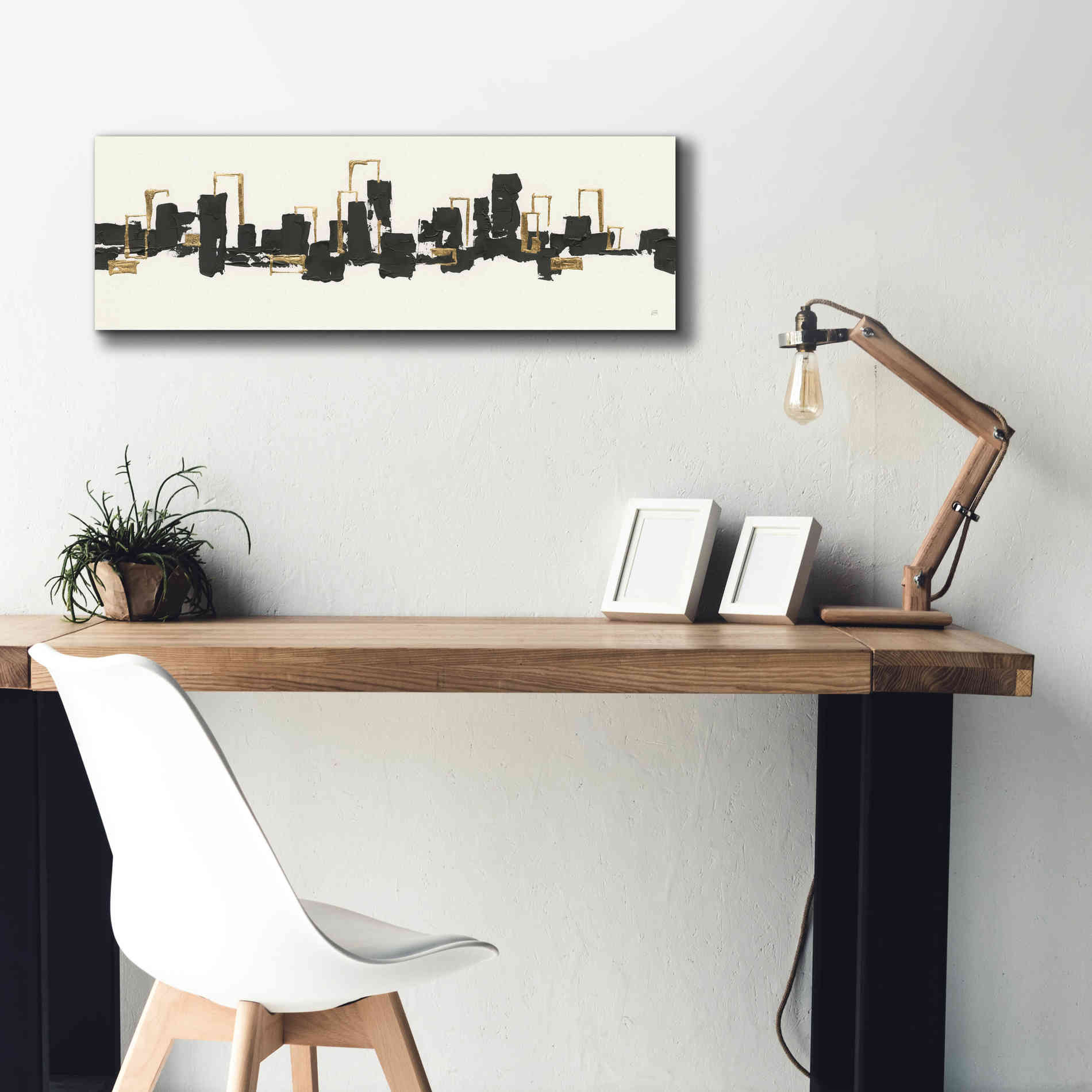 'Gilded City III' by Chris Paschke, Giclee Canvas Wall Art,36 x 12
