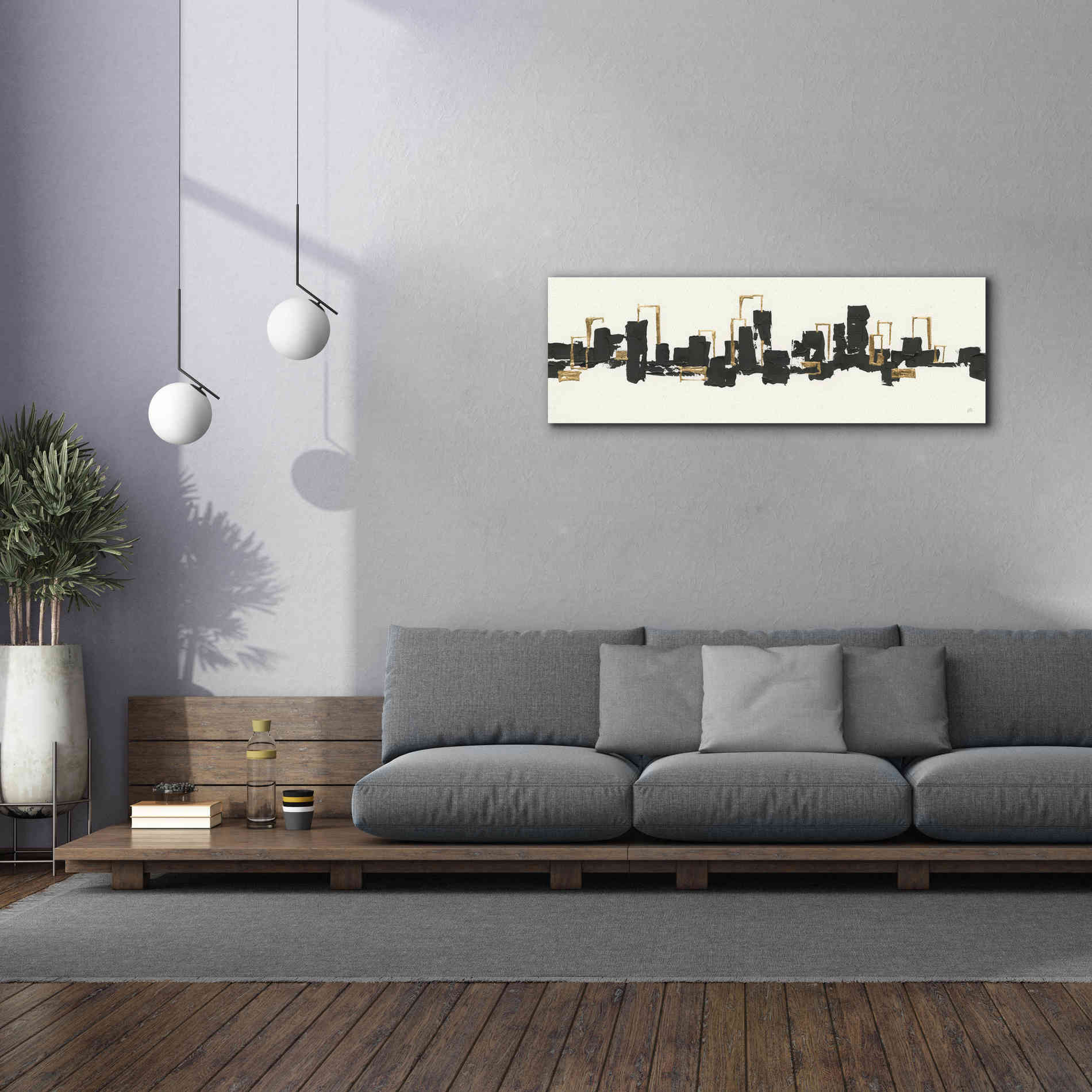 'Gilded City III' by Chris Paschke, Giclee Canvas Wall Art,60 x 20