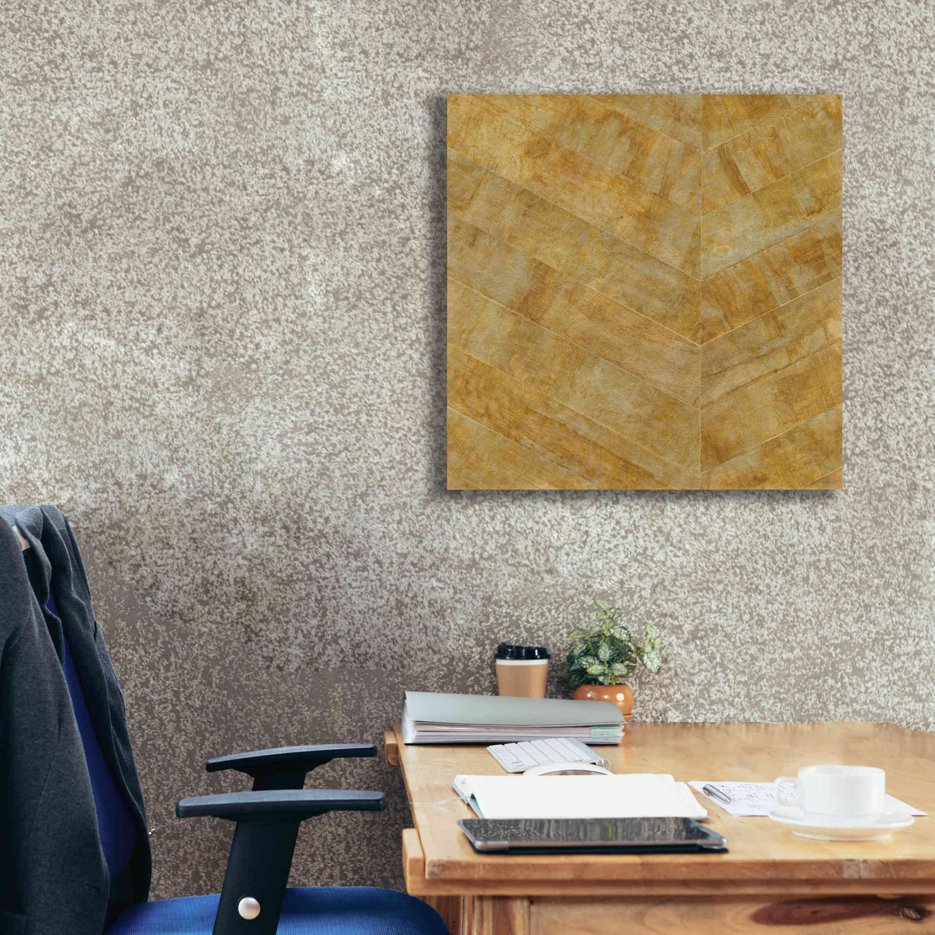 'Gilded Herringbone I' by Chris Paschke, Giclee Canvas Wall Art,26 x 26
