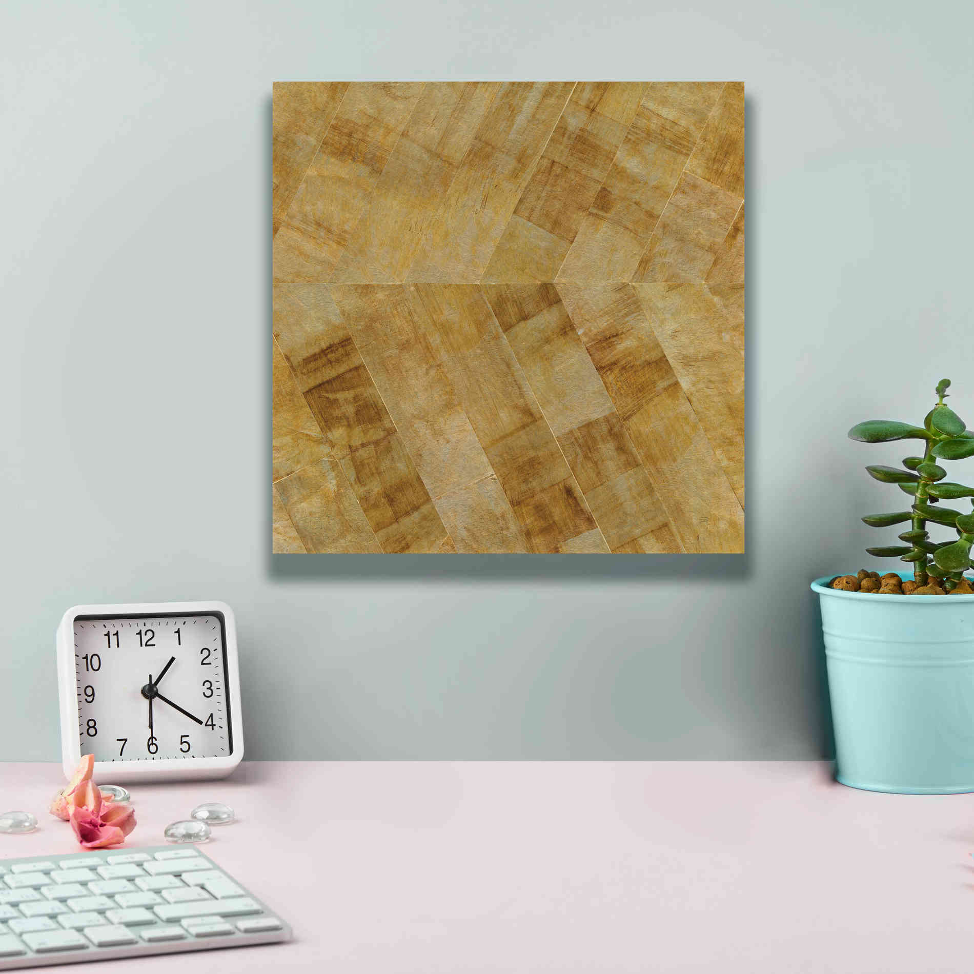 'Gilded Herringbone II' by Chris Paschke, Giclee Canvas Wall Art,12 x 12