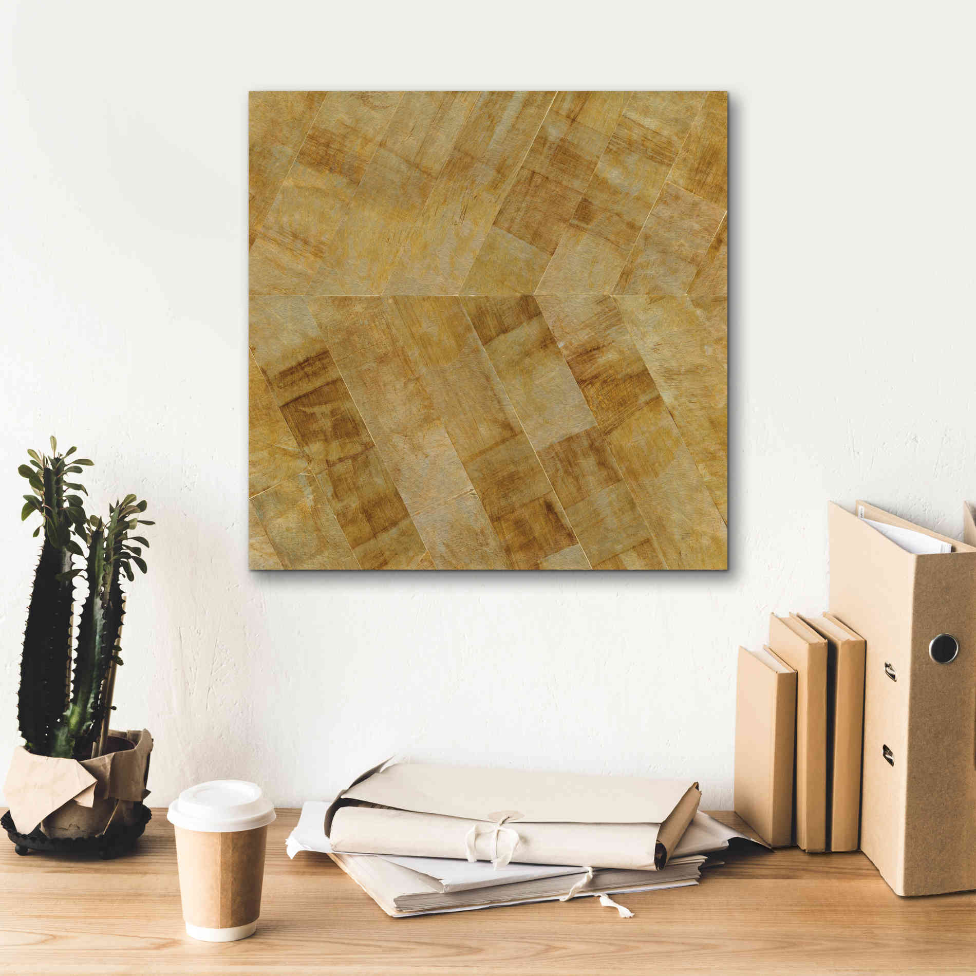 'Gilded Herringbone II' by Chris Paschke, Giclee Canvas Wall Art,18 x 18