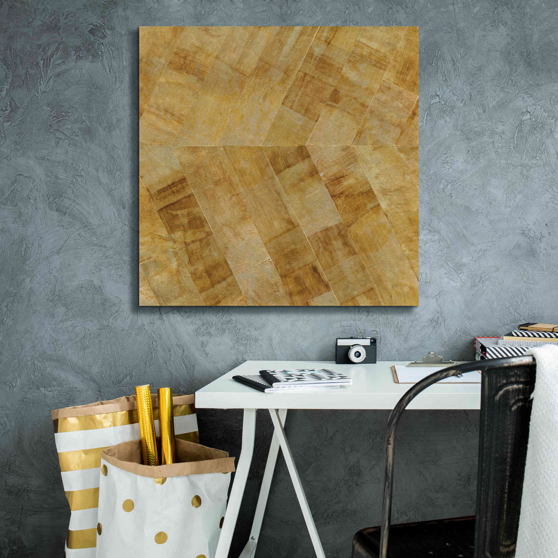 'Gilded Herringbone II' by Chris Paschke, Giclee Canvas Wall Art,26 x 26