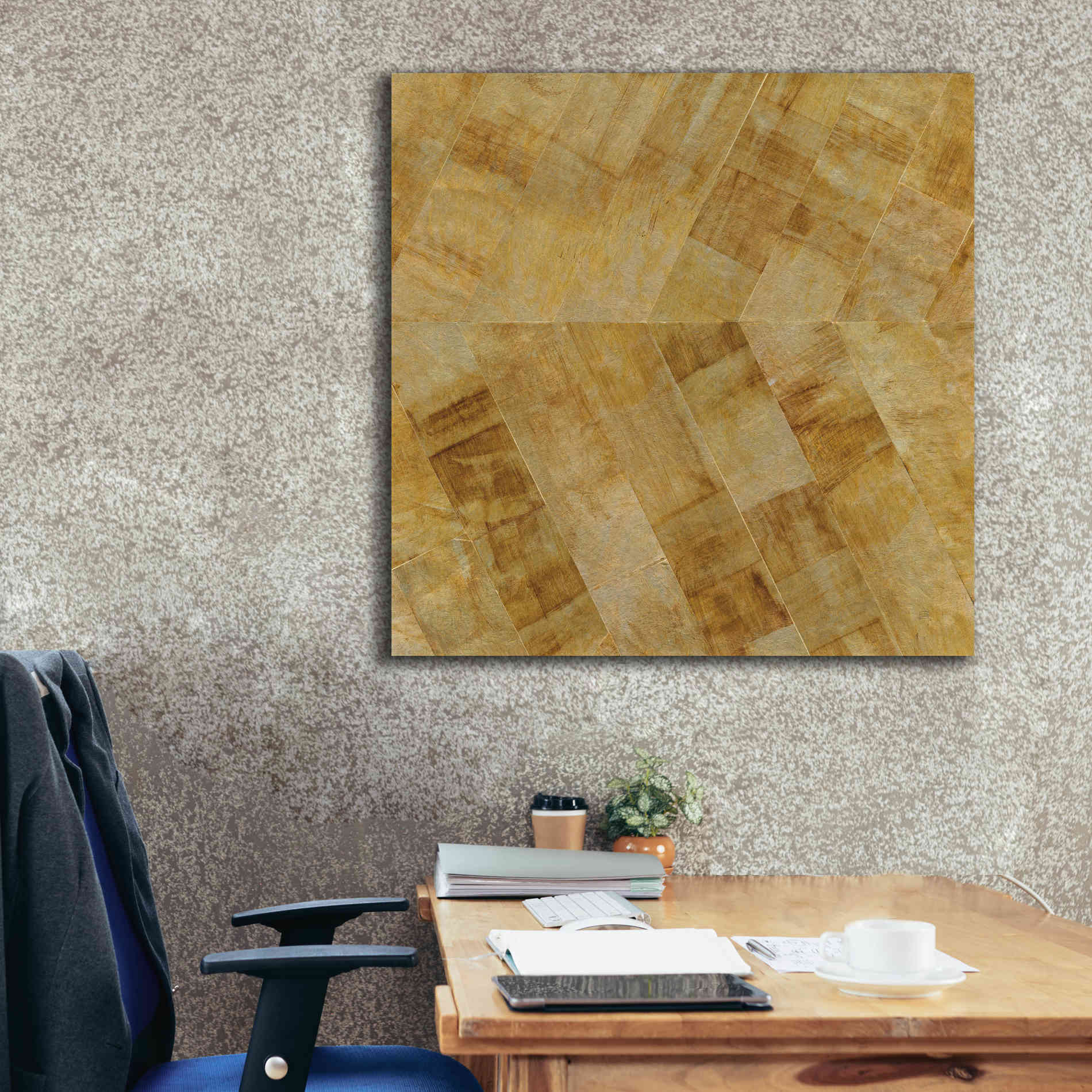 'Gilded Herringbone II' by Chris Paschke, Giclee Canvas Wall Art,37 x 37