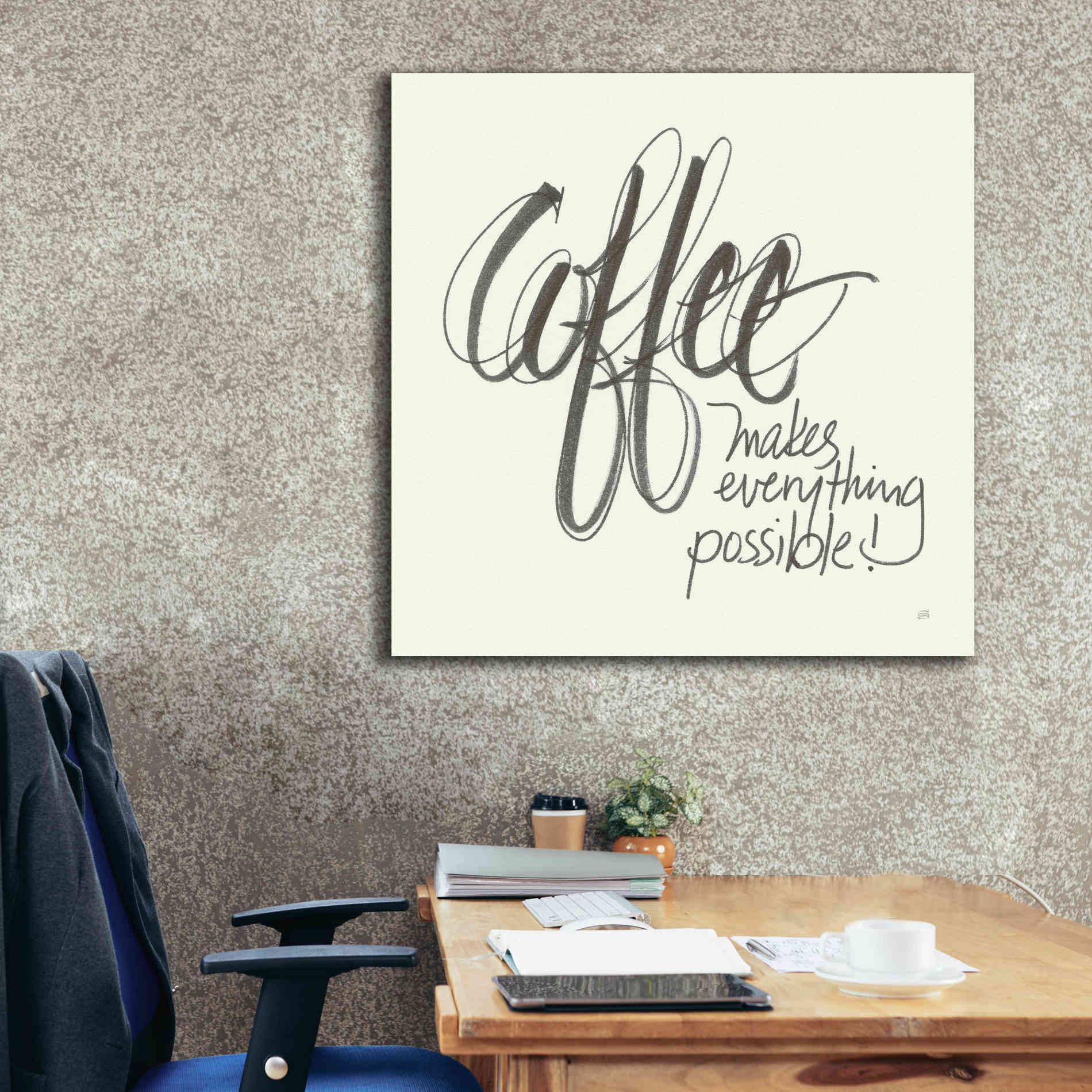 'Coffee Sayings IV' by Chris Paschke, Giclee Canvas Wall Art,37 x 37