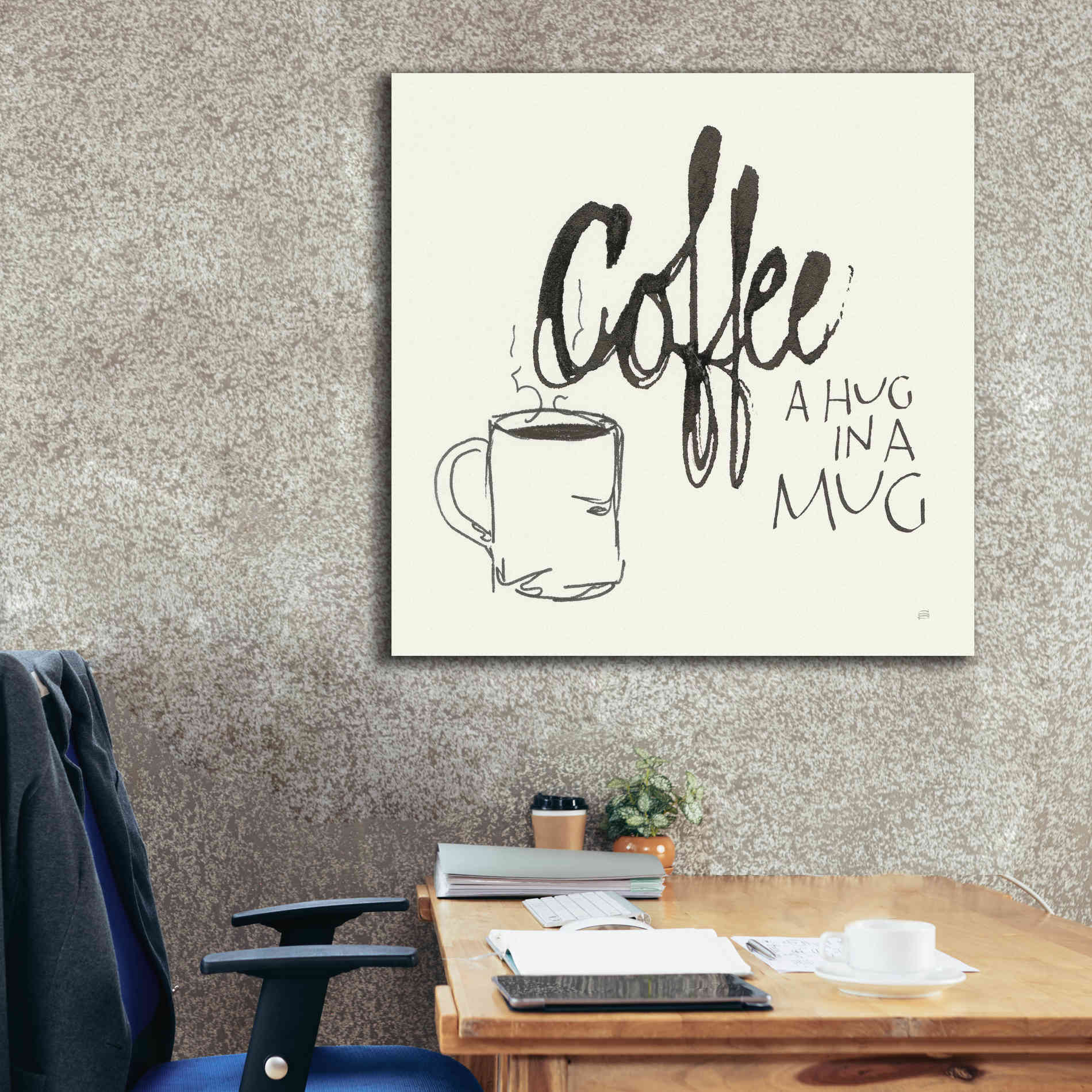'Coffee Sayings V' by Chris Paschke, Giclee Canvas Wall Art,37 x 37