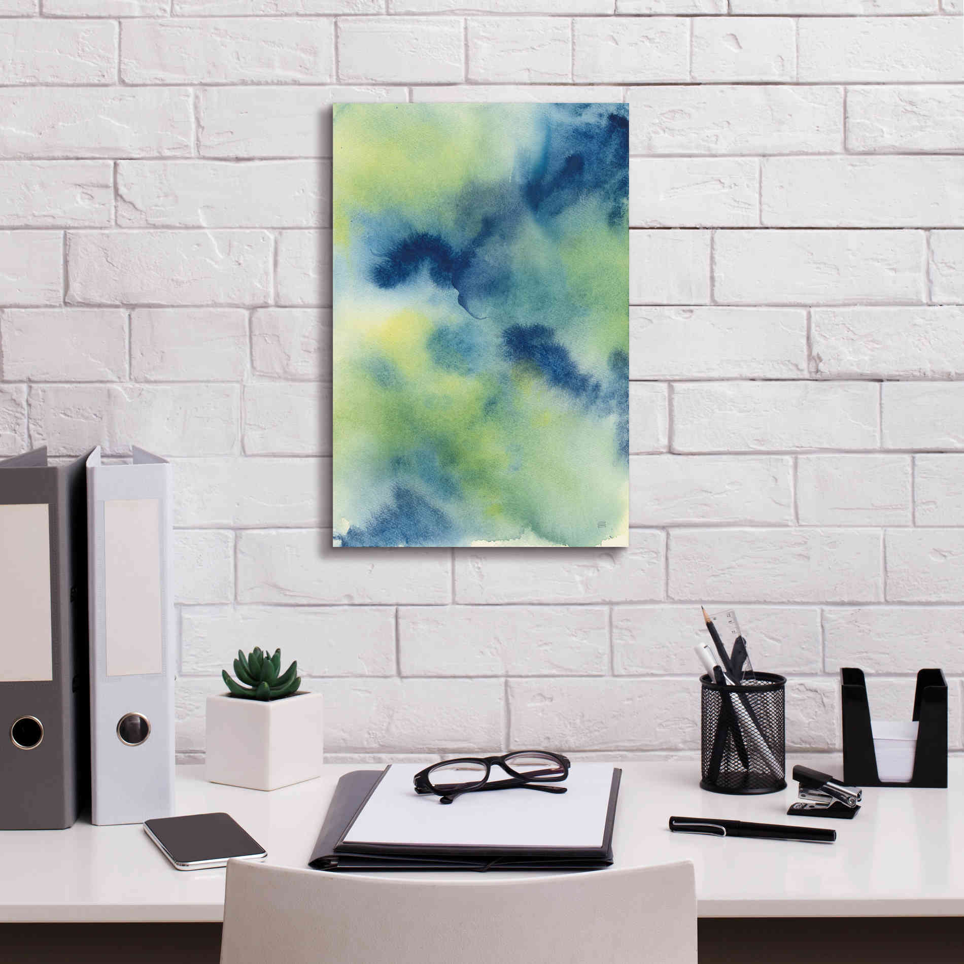 'Indigo Flow I' by Chris Paschke, Giclee Canvas Wall Art,12 x 18