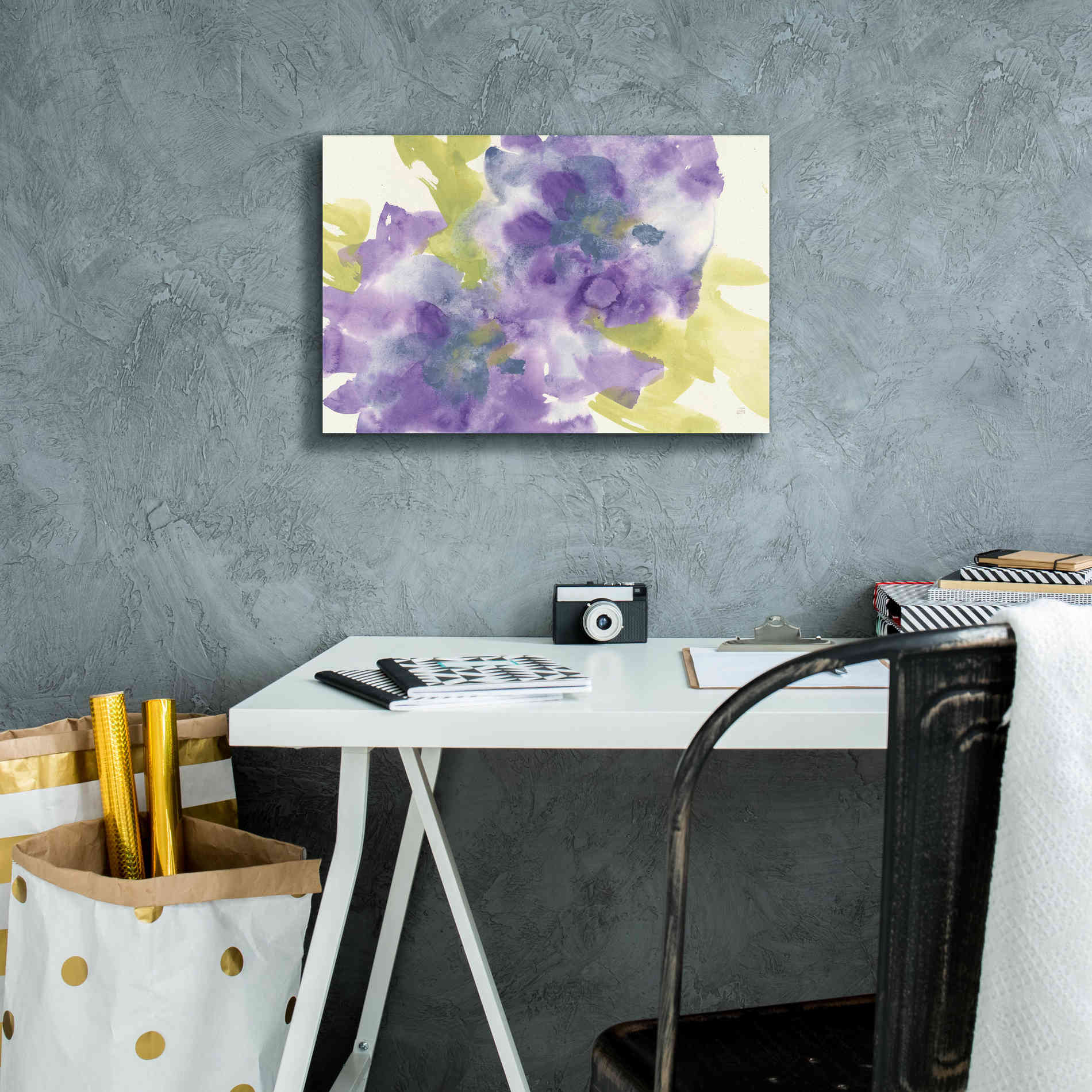 'VIolet And Gray I' by Chris Paschke, Giclee Canvas Wall Art,18 x 12