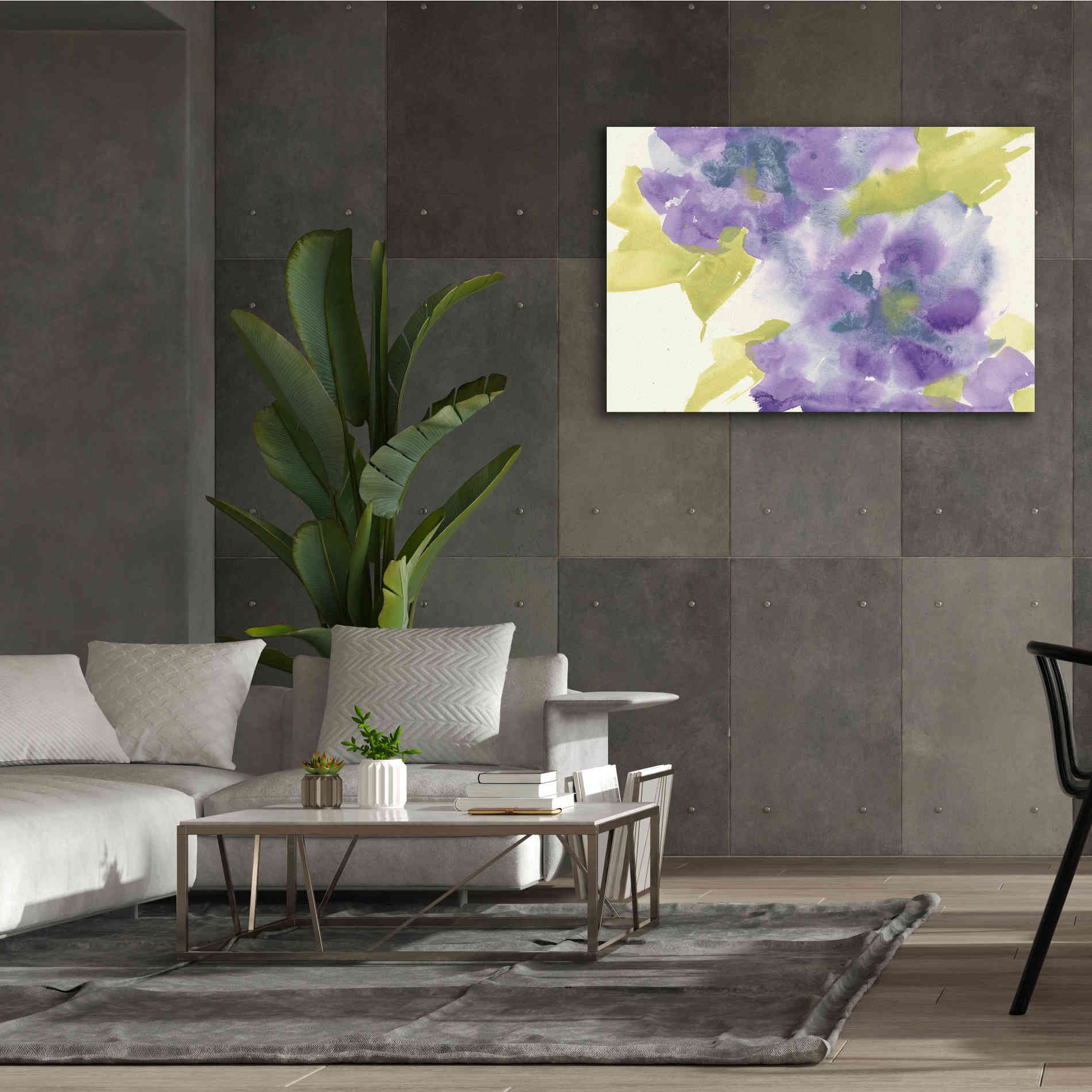 'VIolet And Gray II' by Chris Paschke, Giclee Canvas Wall Art,60 x 40