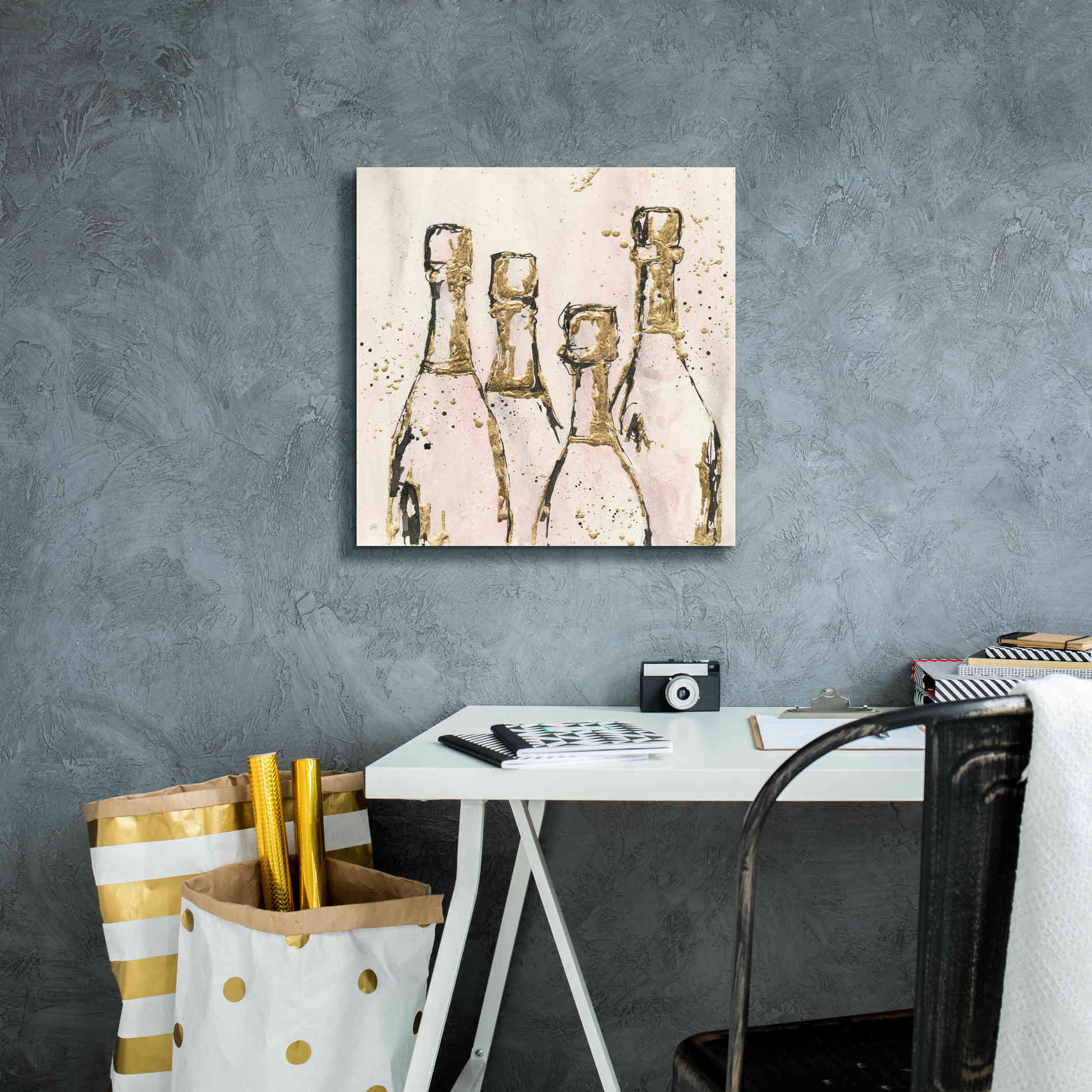 'Champagne Is Grand I' by Chris Paschke, Giclee Canvas Wall Art,18 x 18