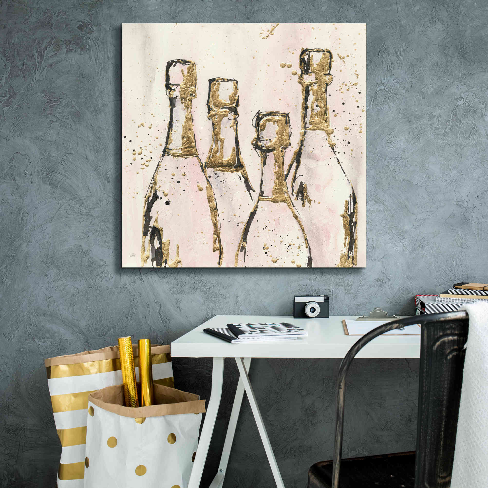 'Champagne Is Grand I' by Chris Paschke, Giclee Canvas Wall Art,26 x 26