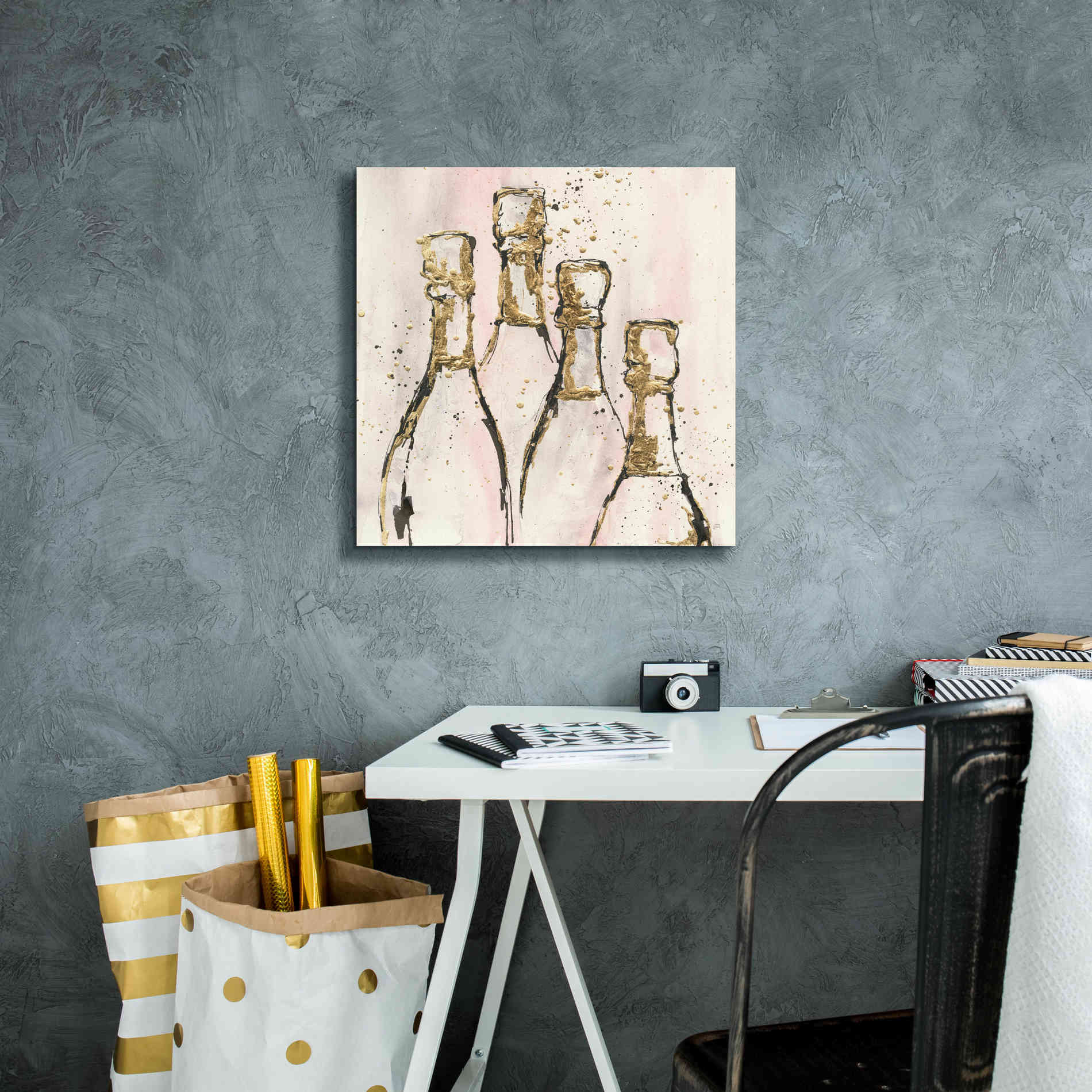 'Champagne Is Grand II' by Chris Paschke, Giclee Canvas Wall Art,18 x 18