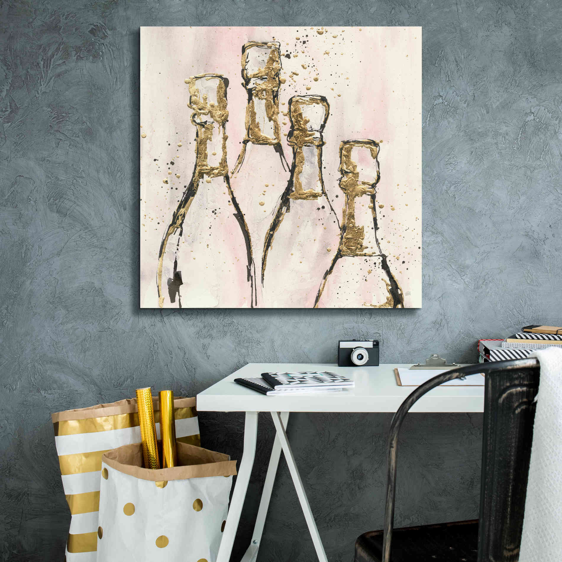 'Champagne Is Grand II' by Chris Paschke, Giclee Canvas Wall Art,26 x 26