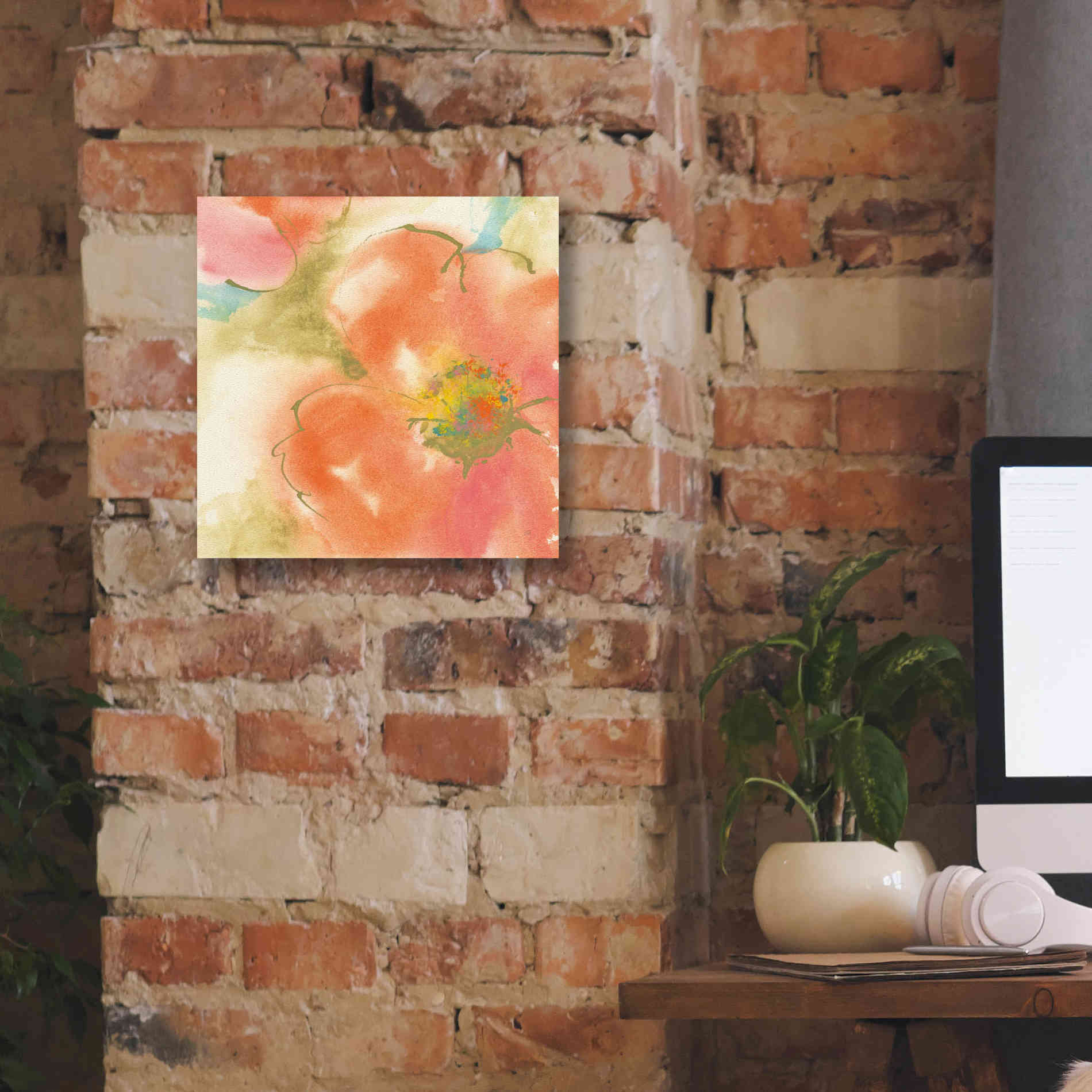 'Coral Poppy I' by Chris Paschke, Giclee Canvas Wall Art,12 x 12