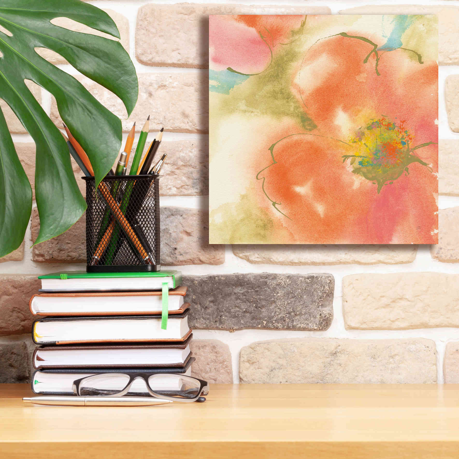 'Coral Poppy I' by Chris Paschke, Giclee Canvas Wall Art,12 x 12