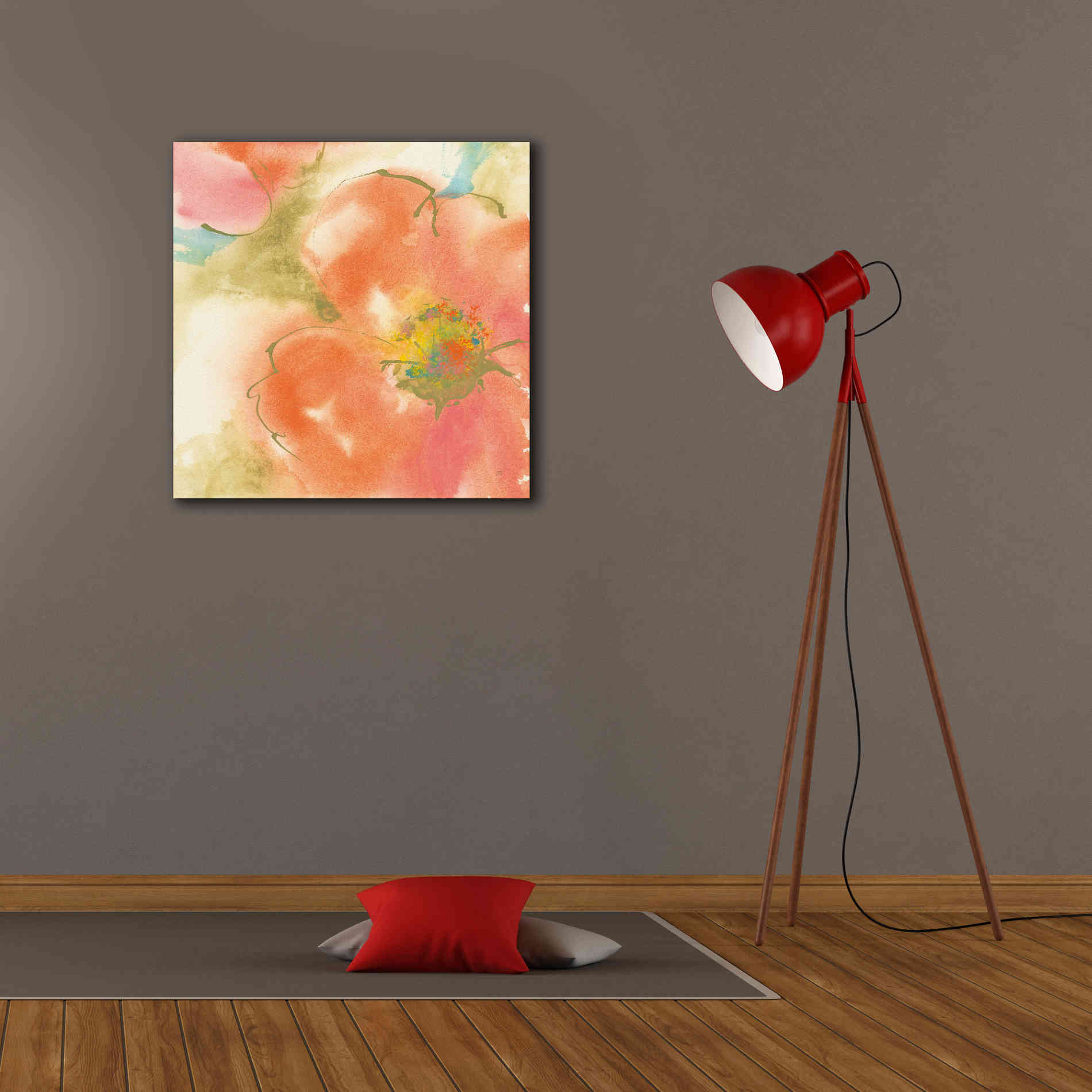 'Coral Poppy I' by Chris Paschke, Giclee Canvas Wall Art,26 x 26