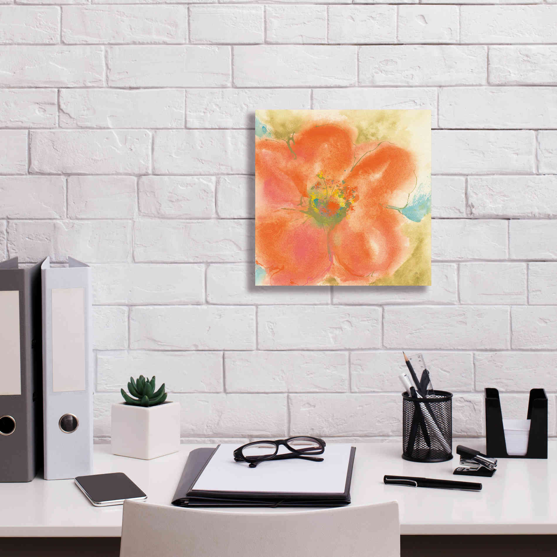 'Coral Poppy II' by Chris Paschke, Giclee Canvas Wall Art,12 x 12