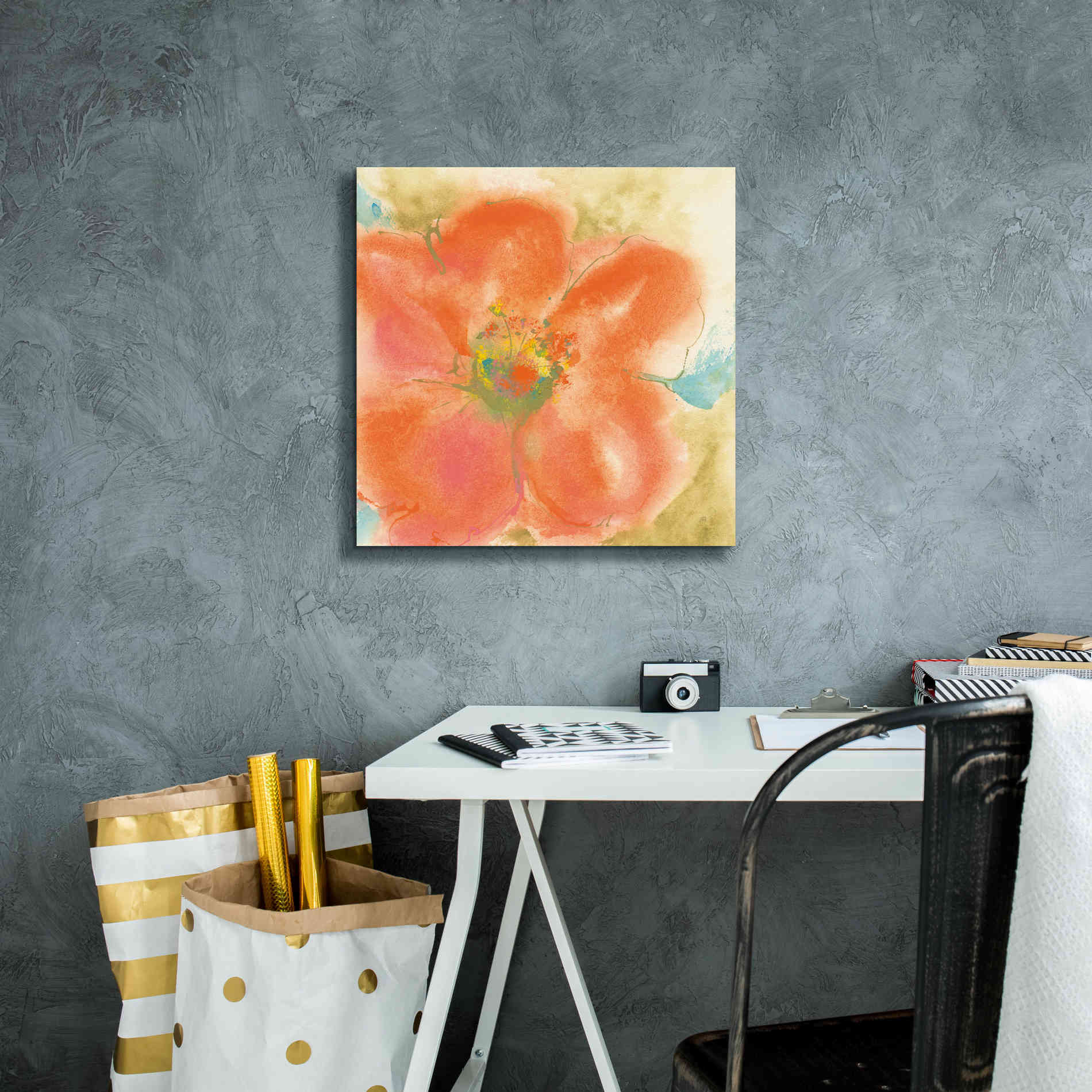 'Coral Poppy II' by Chris Paschke, Giclee Canvas Wall Art,18 x 18