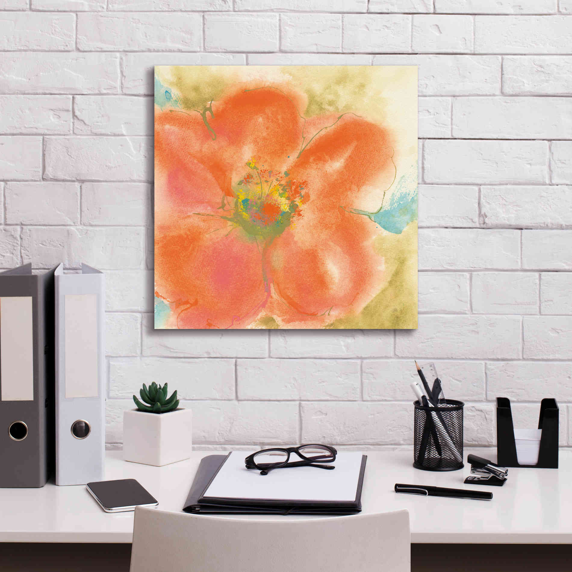 'Coral Poppy II' by Chris Paschke, Giclee Canvas Wall Art,18 x 18