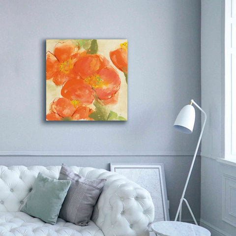 Image of 'Tangerine Poppies I' by Chris Paschke, Giclee Canvas Wall Art,37 x 37