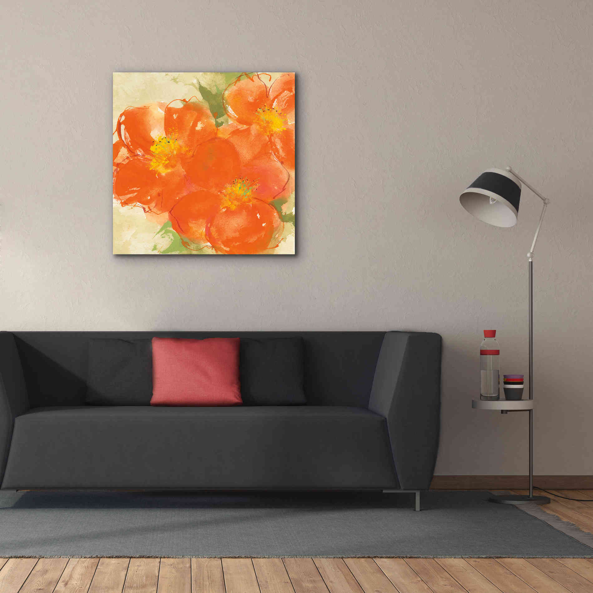 'Tangerine Poppies II' by Chris Paschke, Giclee Canvas Wall Art,37 x 37