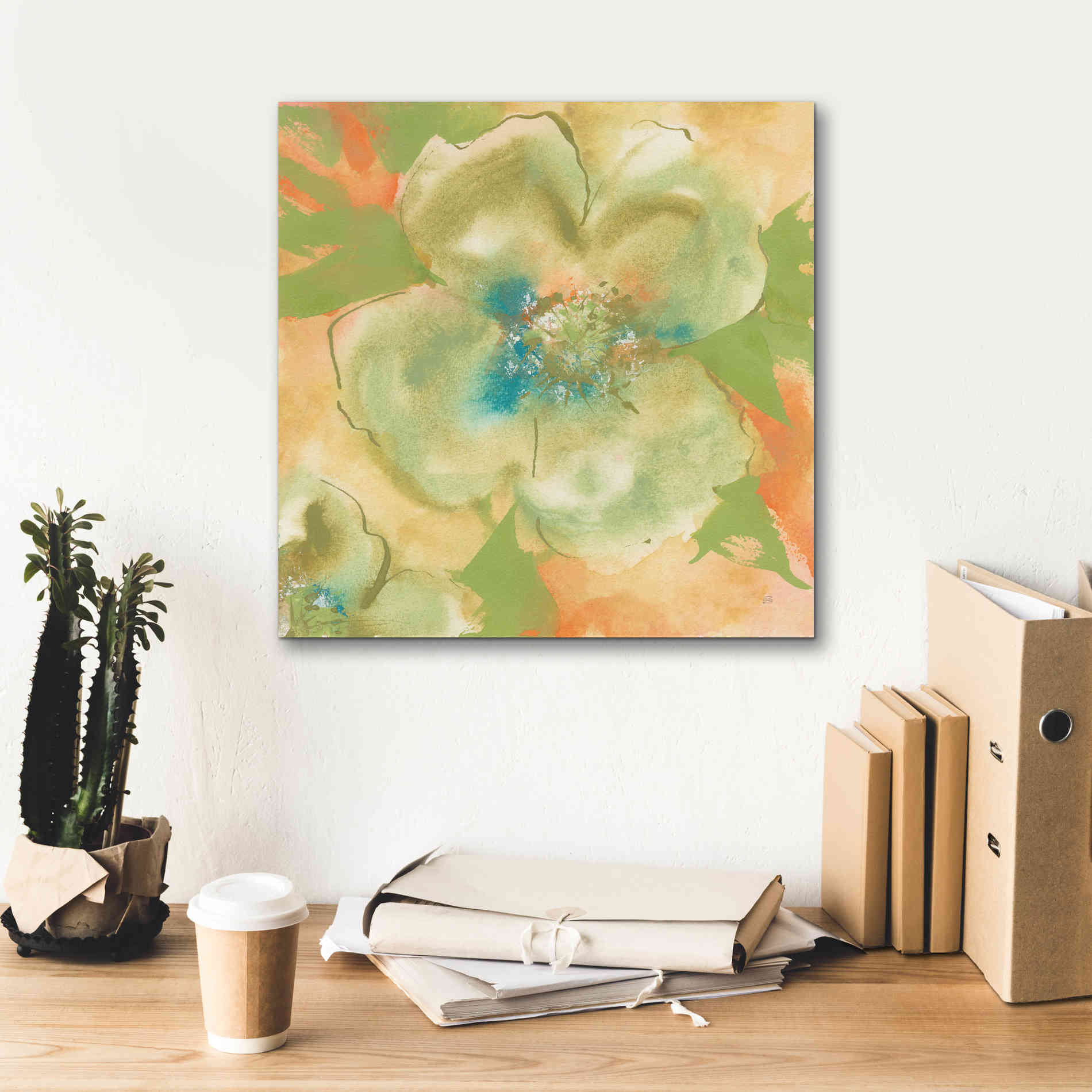 'Olive Poppy I' by Chris Paschke, Giclee Canvas Wall Art,18 x 18