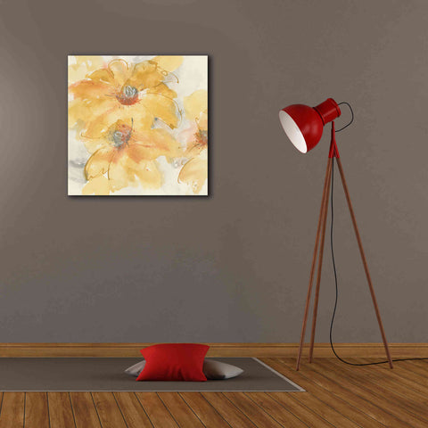 Image of 'Golden Clematis I' by Chris Paschke, Giclee Canvas Wall Art,26 x 26
