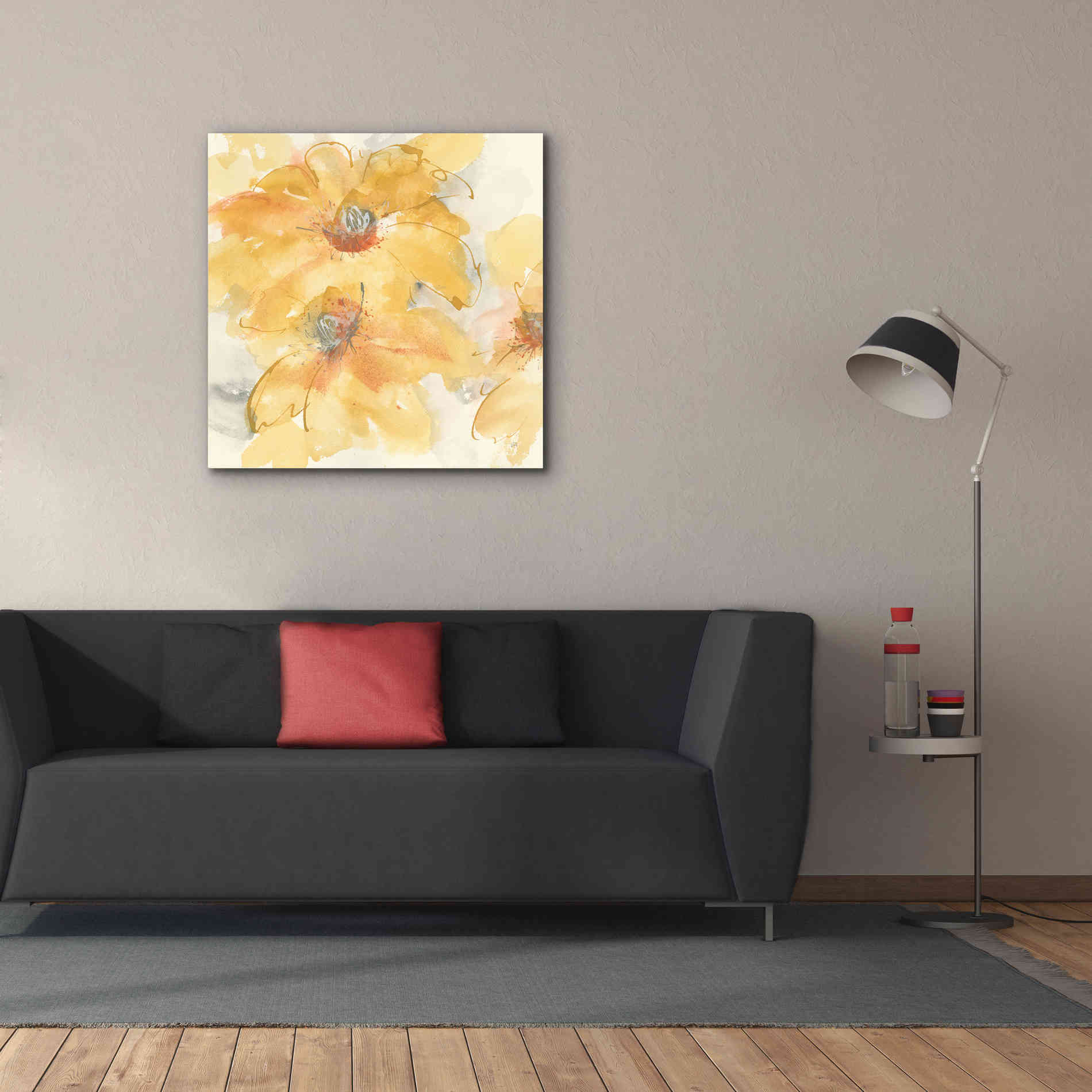 'Golden Clematis I' by Chris Paschke, Giclee Canvas Wall Art,37 x 37