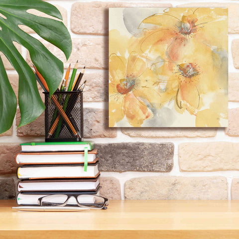 Image of 'Golden Clematis II' by Chris Paschke, Giclee Canvas Wall Art,12 x 12