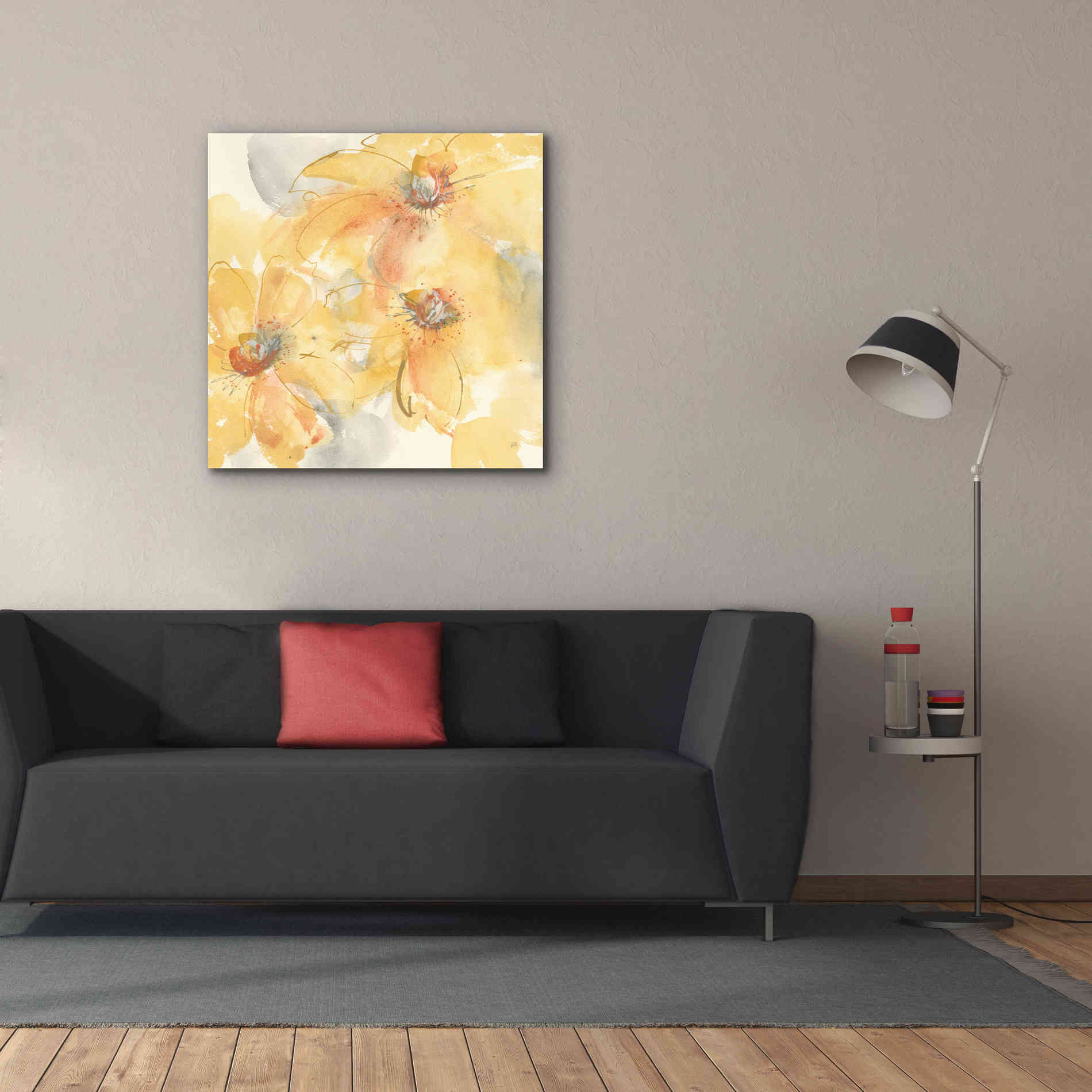'Golden Clematis II' by Chris Paschke, Giclee Canvas Wall Art,37 x 37