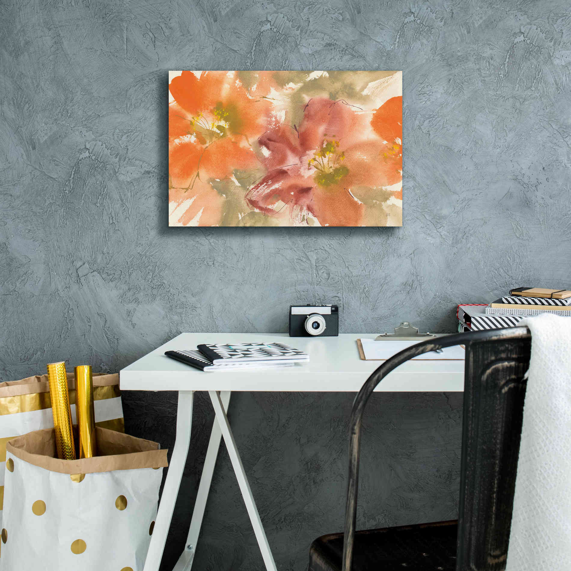 'Tribal Lilies II' by Chris Paschke, Giclee Canvas Wall Art,18 x 12