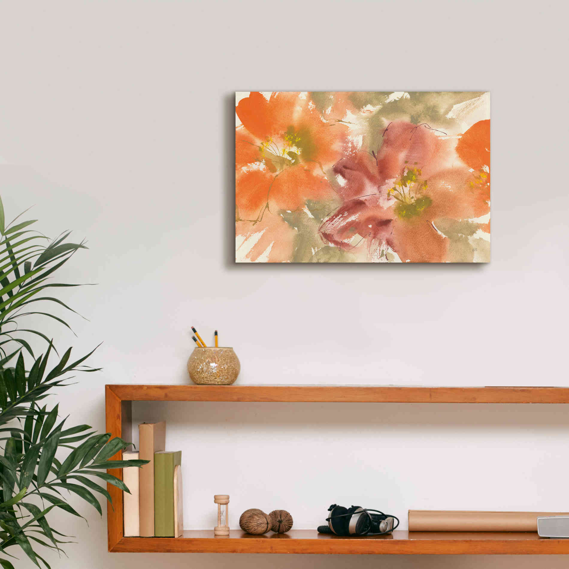 'Tribal Lilies II' by Chris Paschke, Giclee Canvas Wall Art,18 x 12