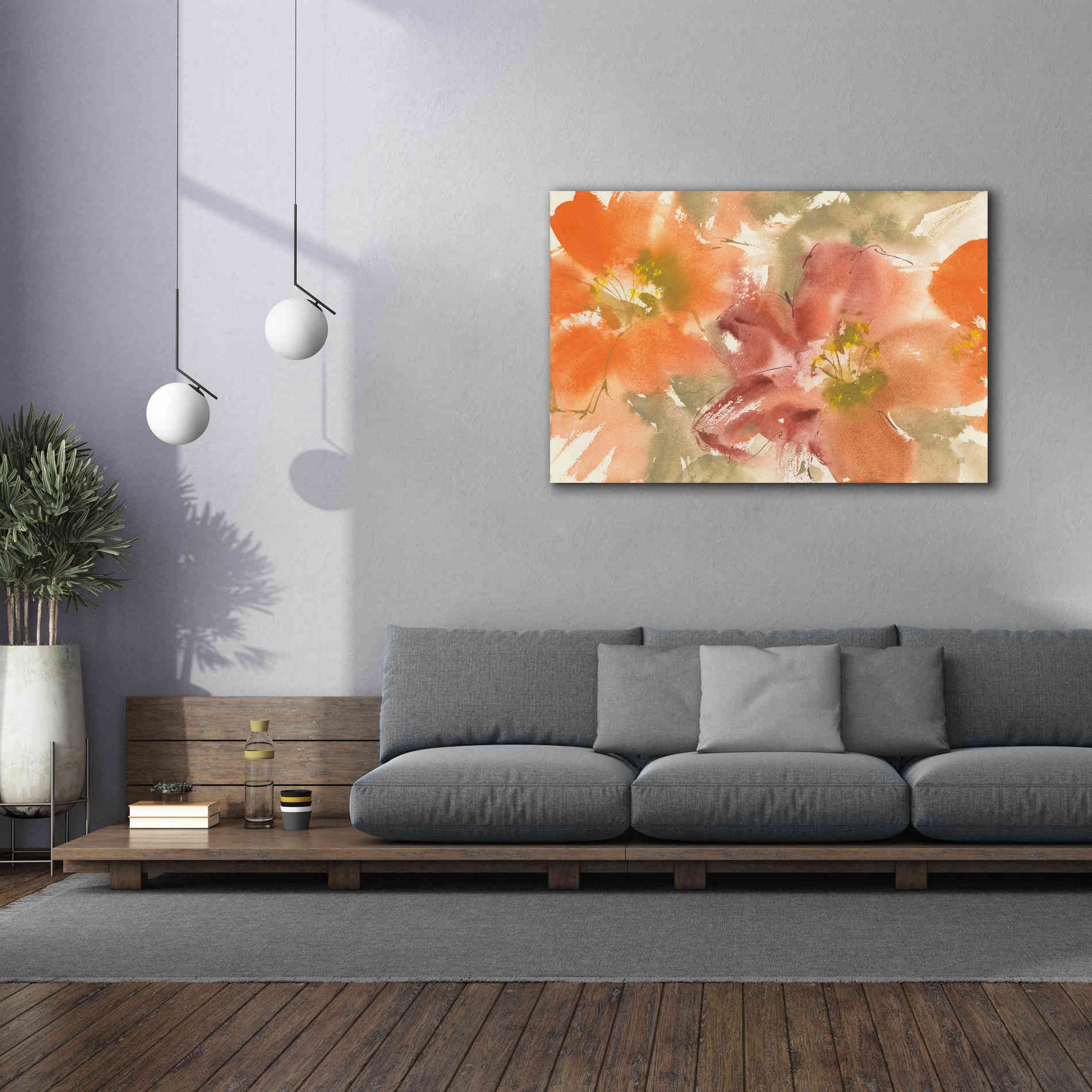 'Tribal Lilies II' by Chris Paschke, Giclee Canvas Wall Art,60 x 40