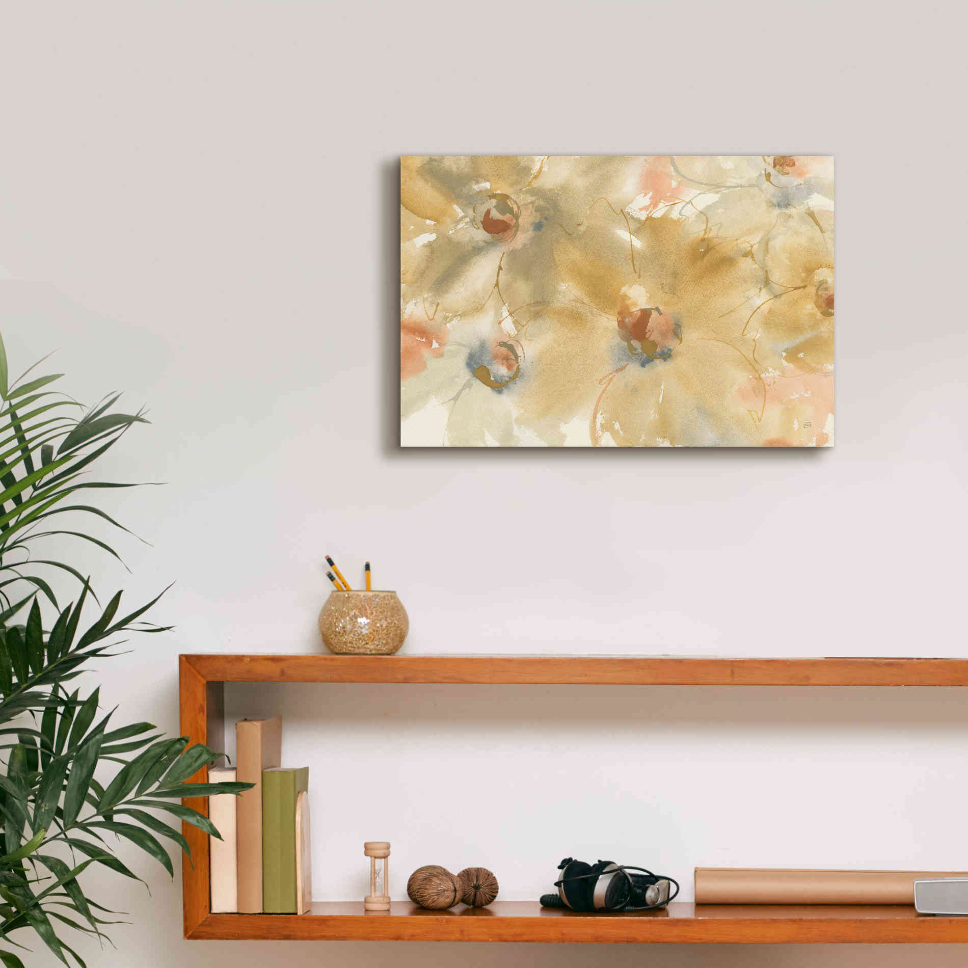 'Neutral Blooms' by Chris Paschke, Giclee Canvas Wall Art,18 x 12