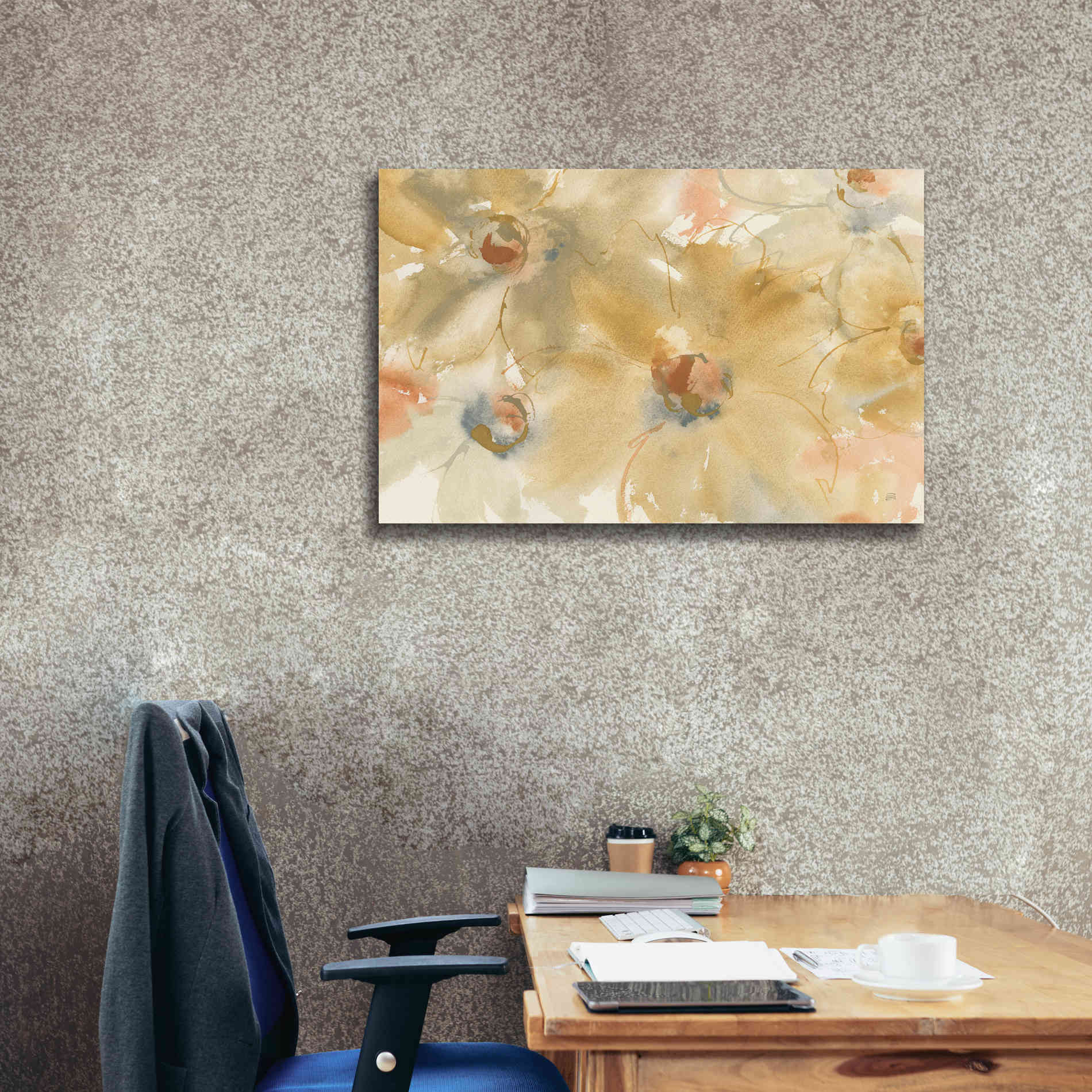 'Neutral Blooms' by Chris Paschke, Giclee Canvas Wall Art,40 x 26