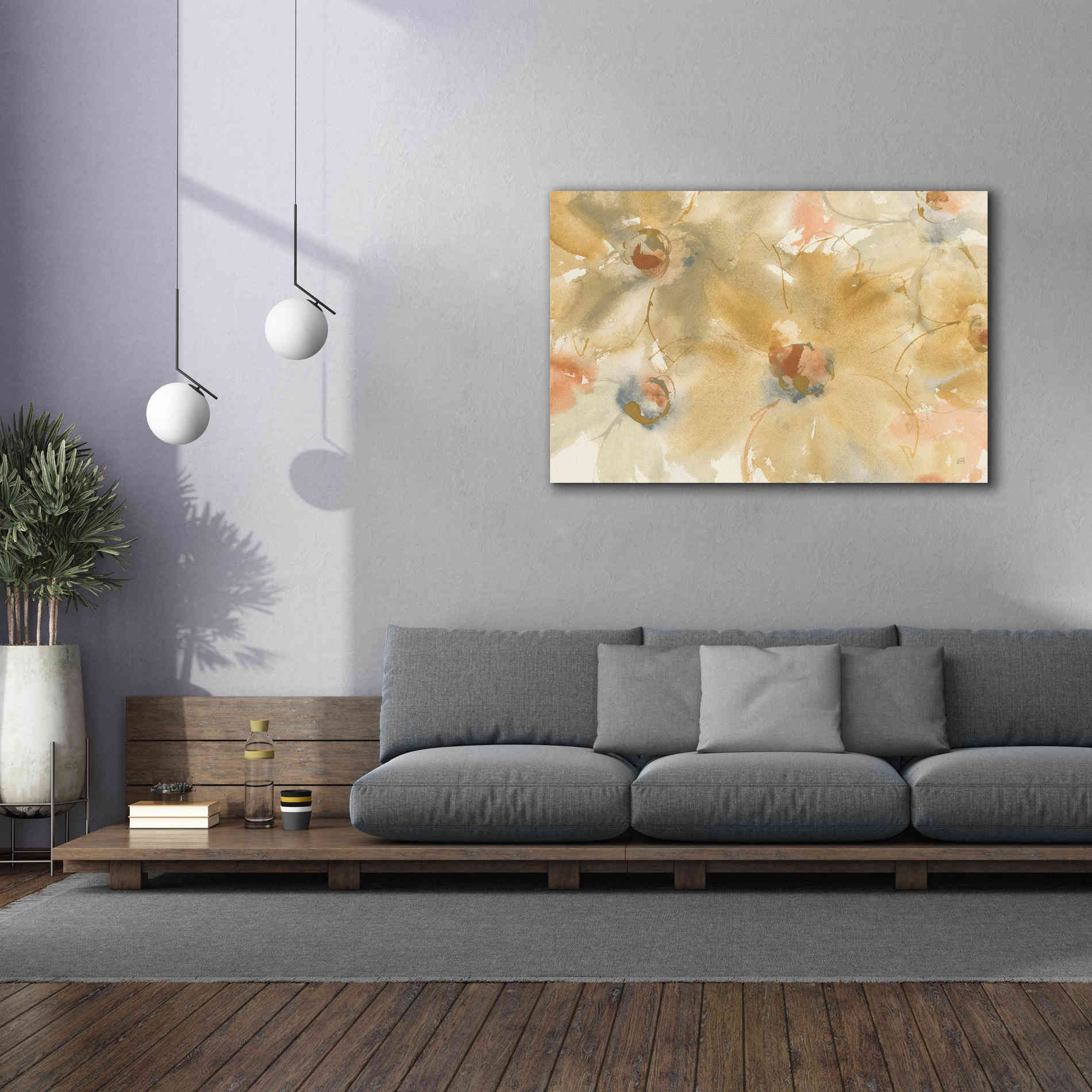 'Neutral Blooms' by Chris Paschke, Giclee Canvas Wall Art,60 x 40