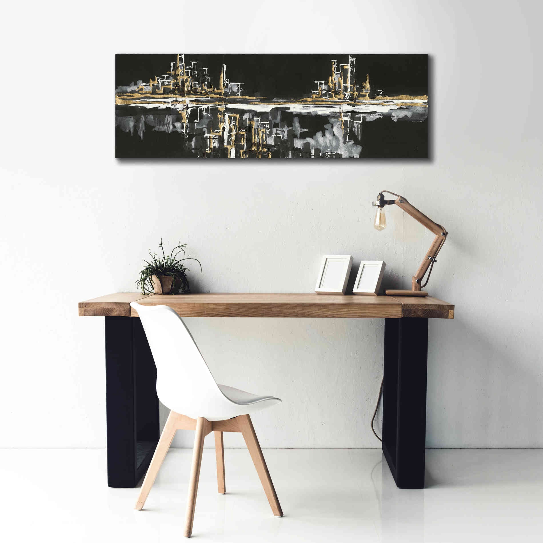 'Urban Gold I' by Chris Paschke, Giclee Canvas Wall Art,60 x 20
