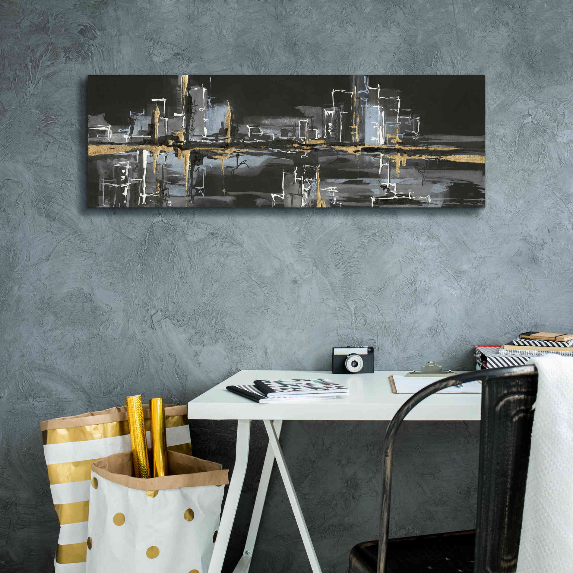 'Urban Gold II' by Chris Paschke, Giclee Canvas Wall Art,36 x 12