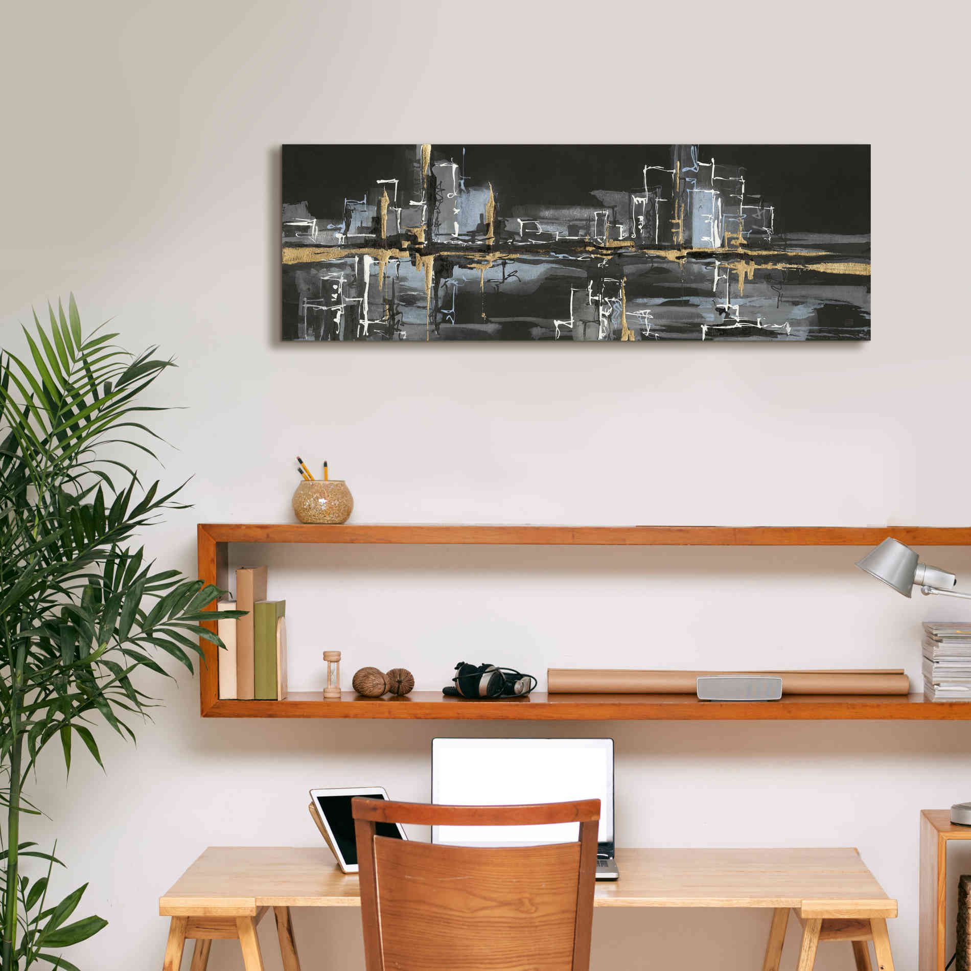 'Urban Gold II' by Chris Paschke, Giclee Canvas Wall Art,36 x 12
