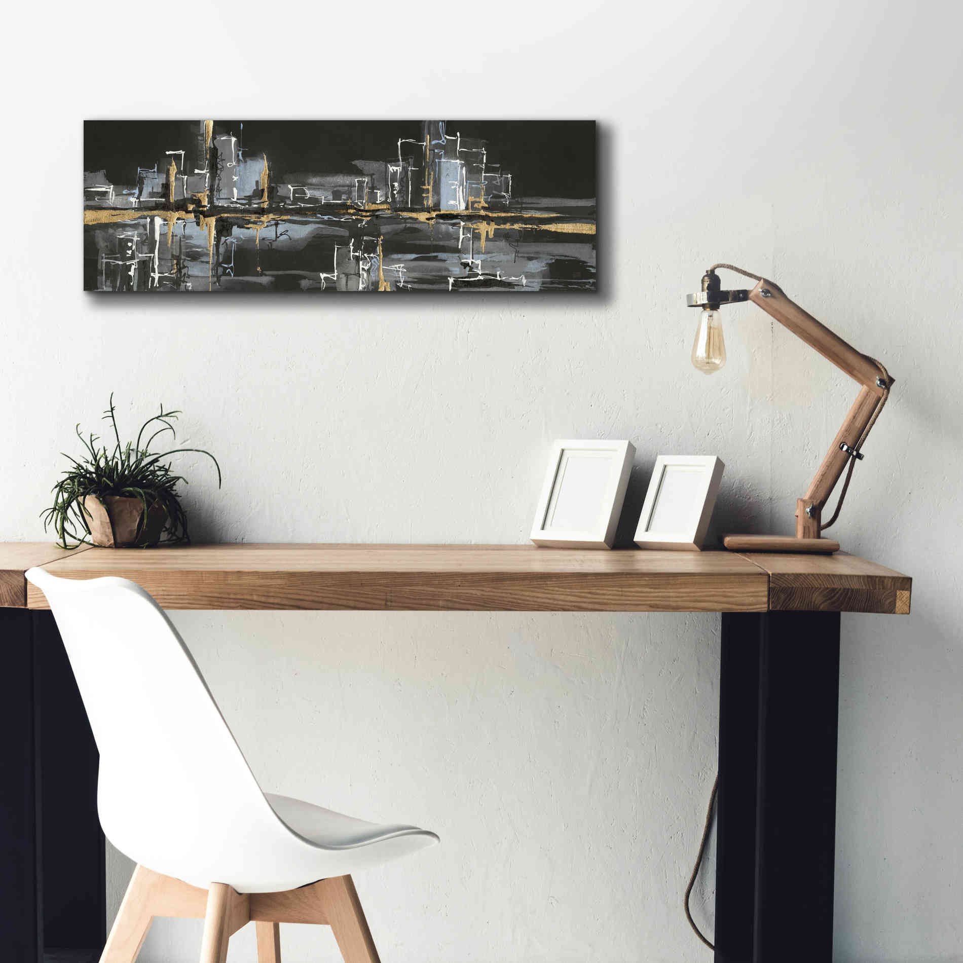 'Urban Gold II' by Chris Paschke, Giclee Canvas Wall Art,36 x 12