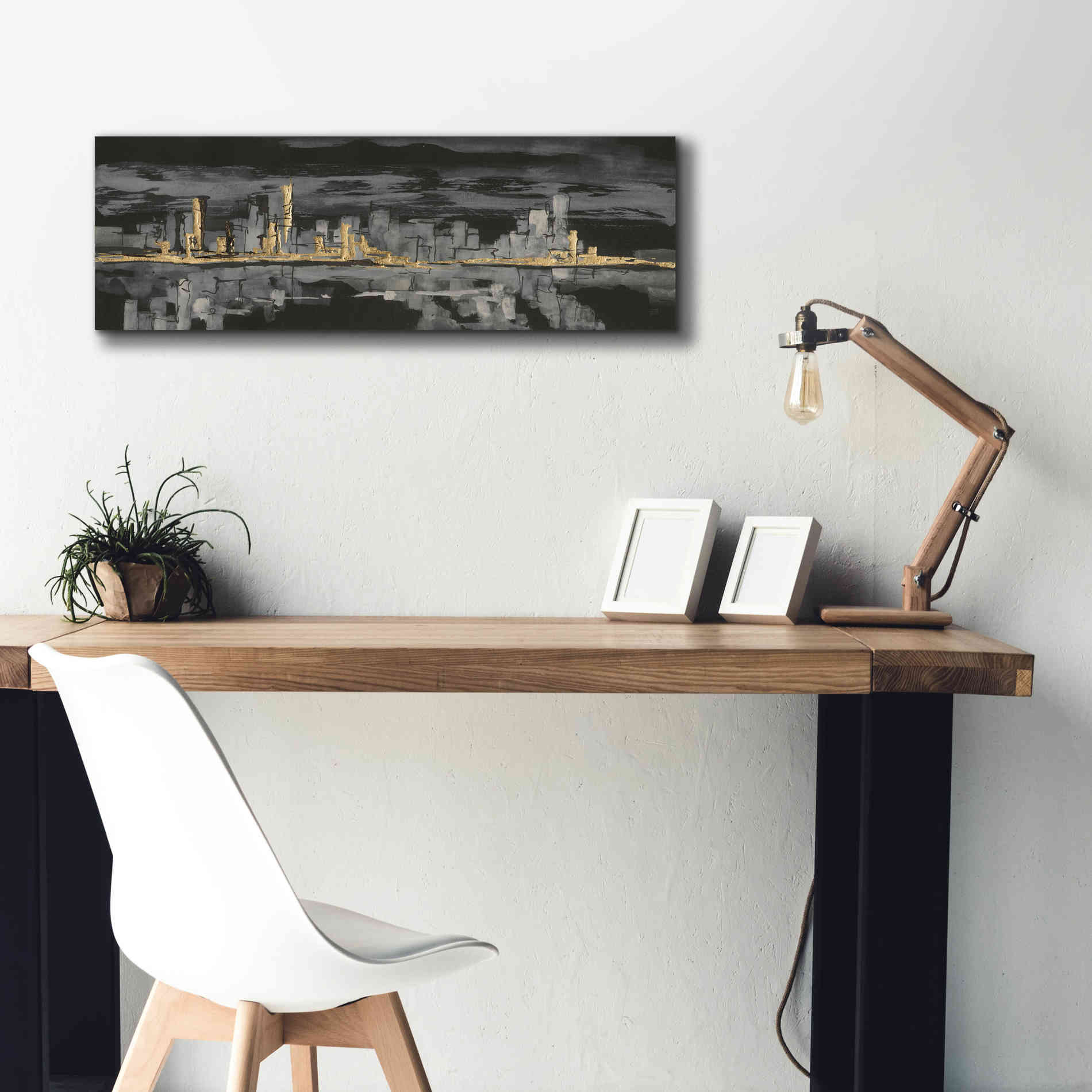 'Urban Gold IV' by Chris Paschke, Giclee Canvas Wall Art,36 x 12