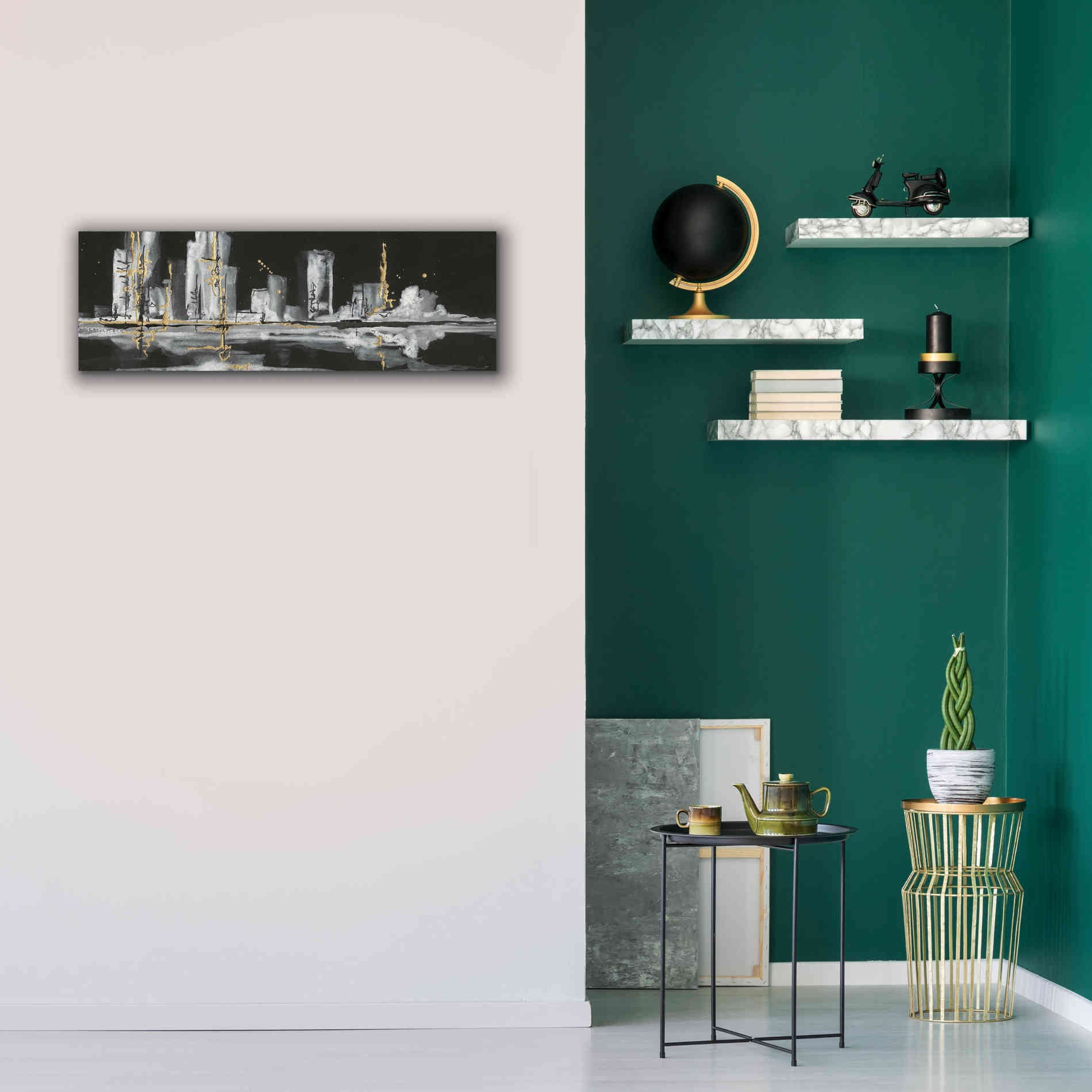 'Urban Gold V' by Chris Paschke, Giclee Canvas Wall Art,36 x 12
